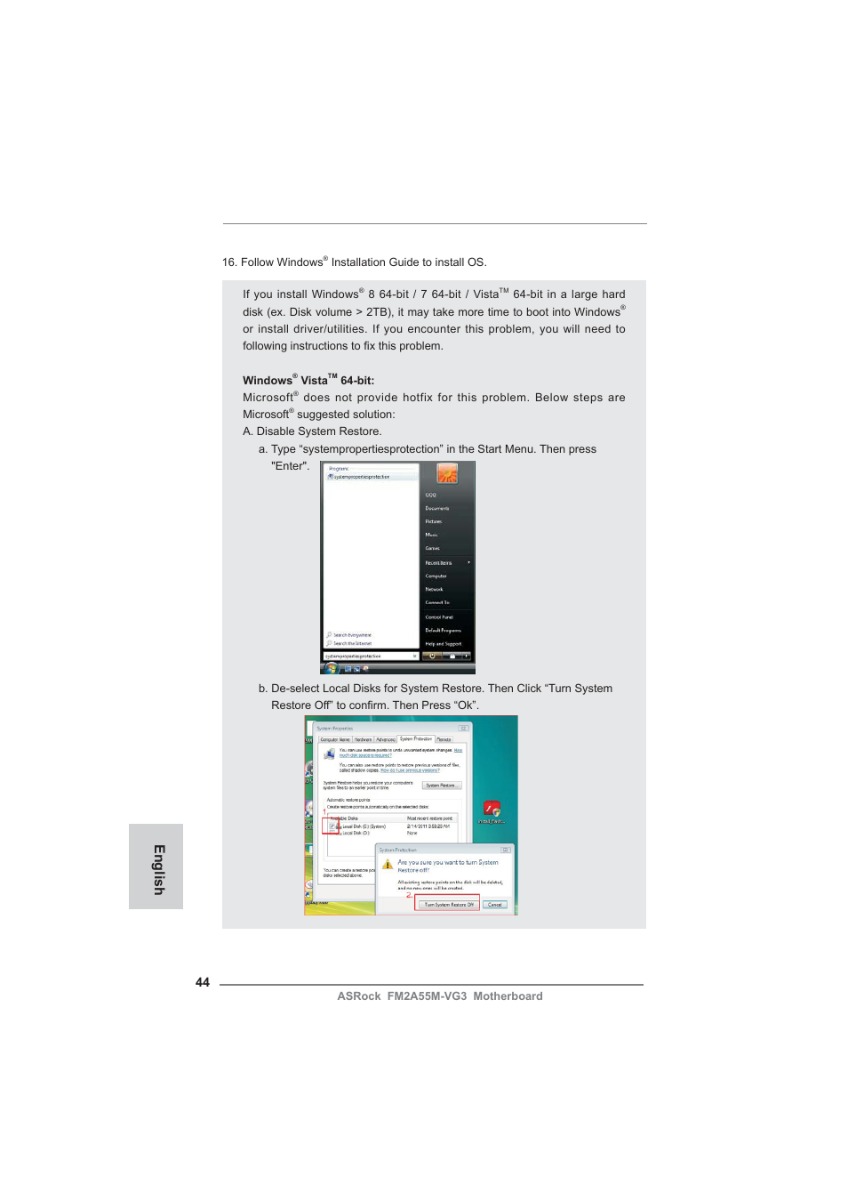English | ASRock FM2A55M-VG3 User Manual | Page 44 / 46