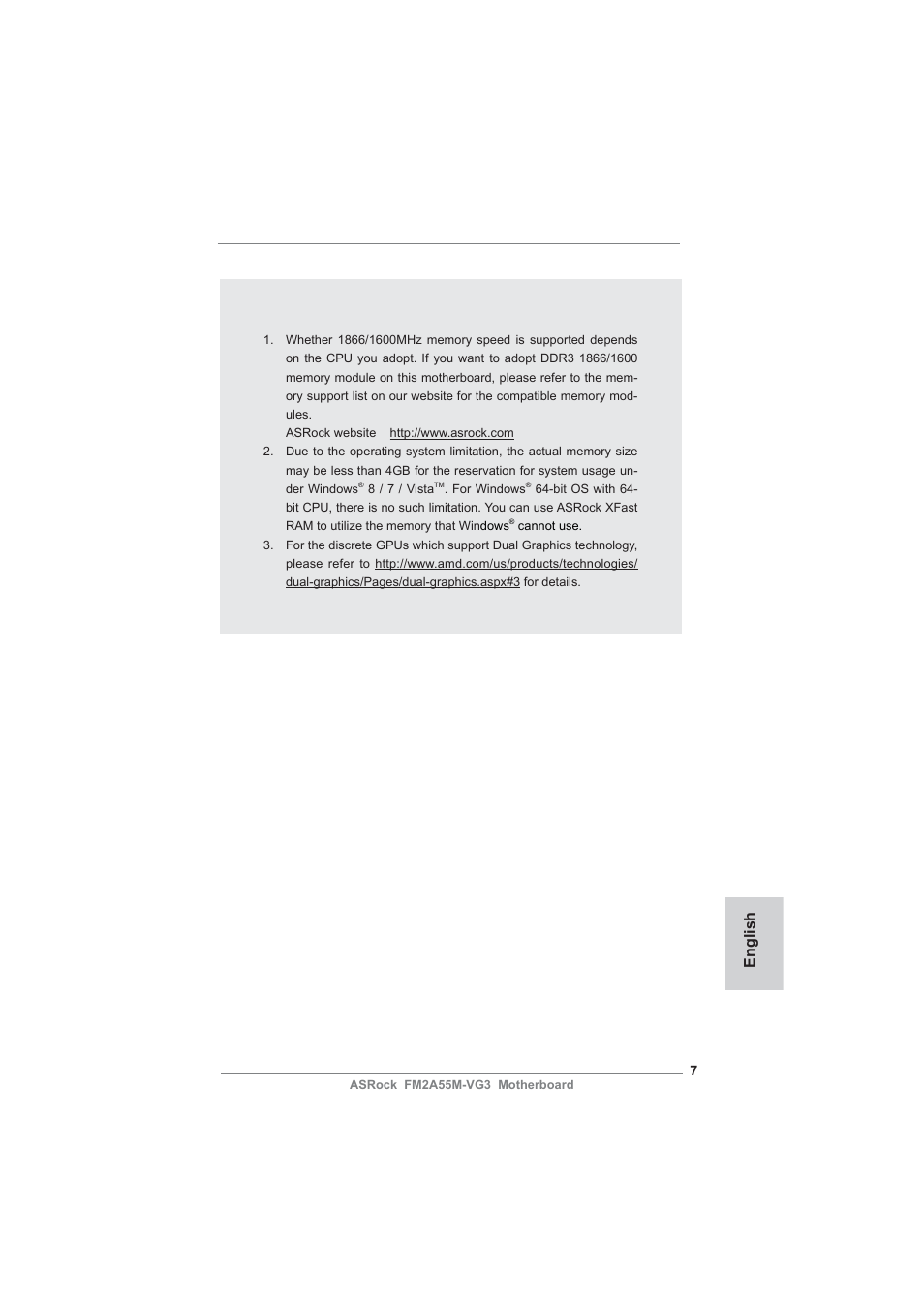 Caution, English | ASRock FM2A55M-VG3 User Manual | Page 7 / 46