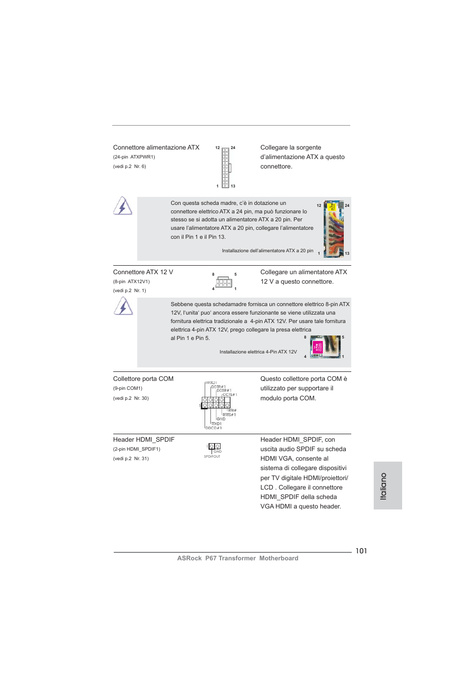 Italiano | ASRock P67 Transformer User Manual | Page 101 / 266