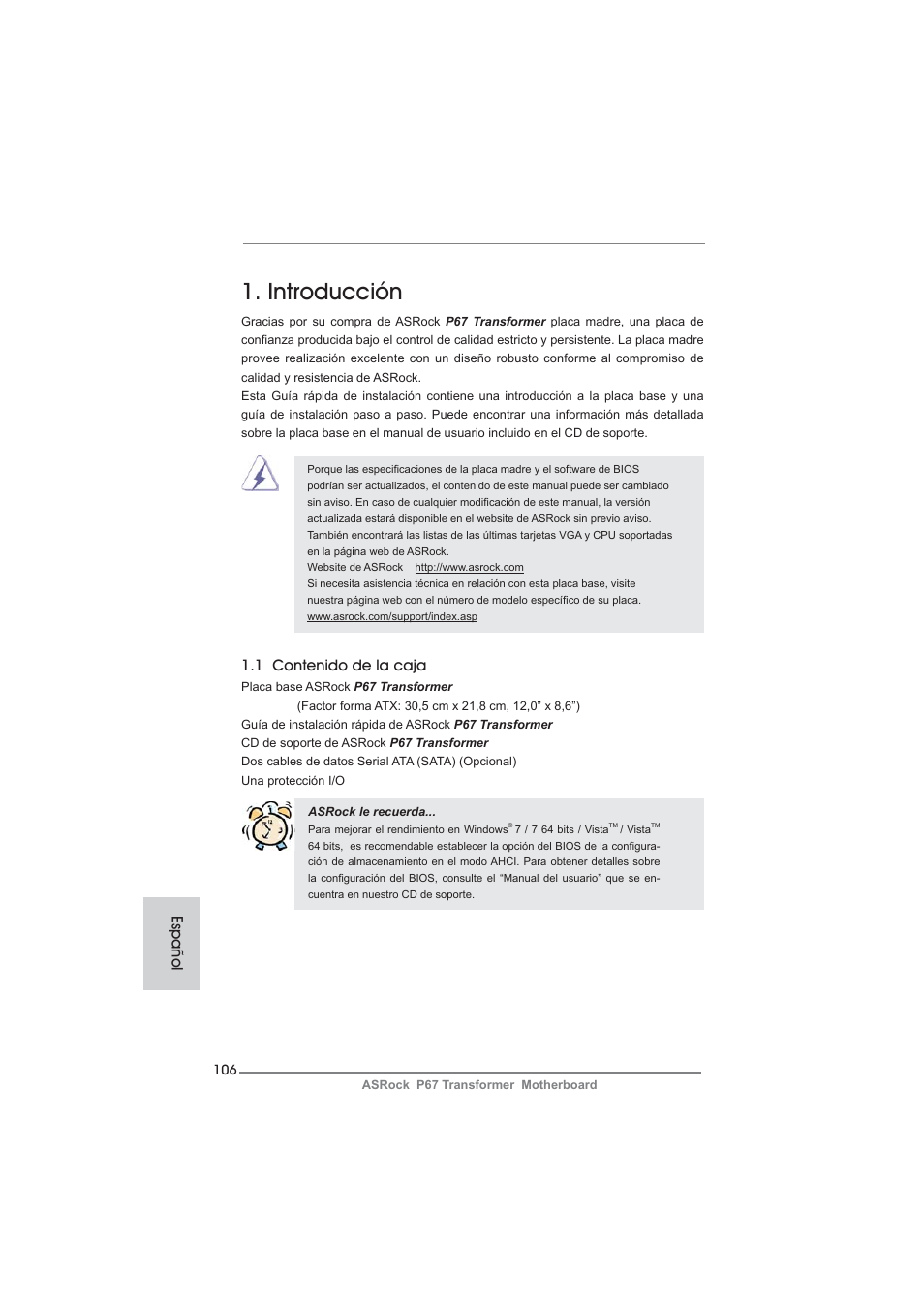 ASRock P67 Transformer User Manual | Page 106 / 266