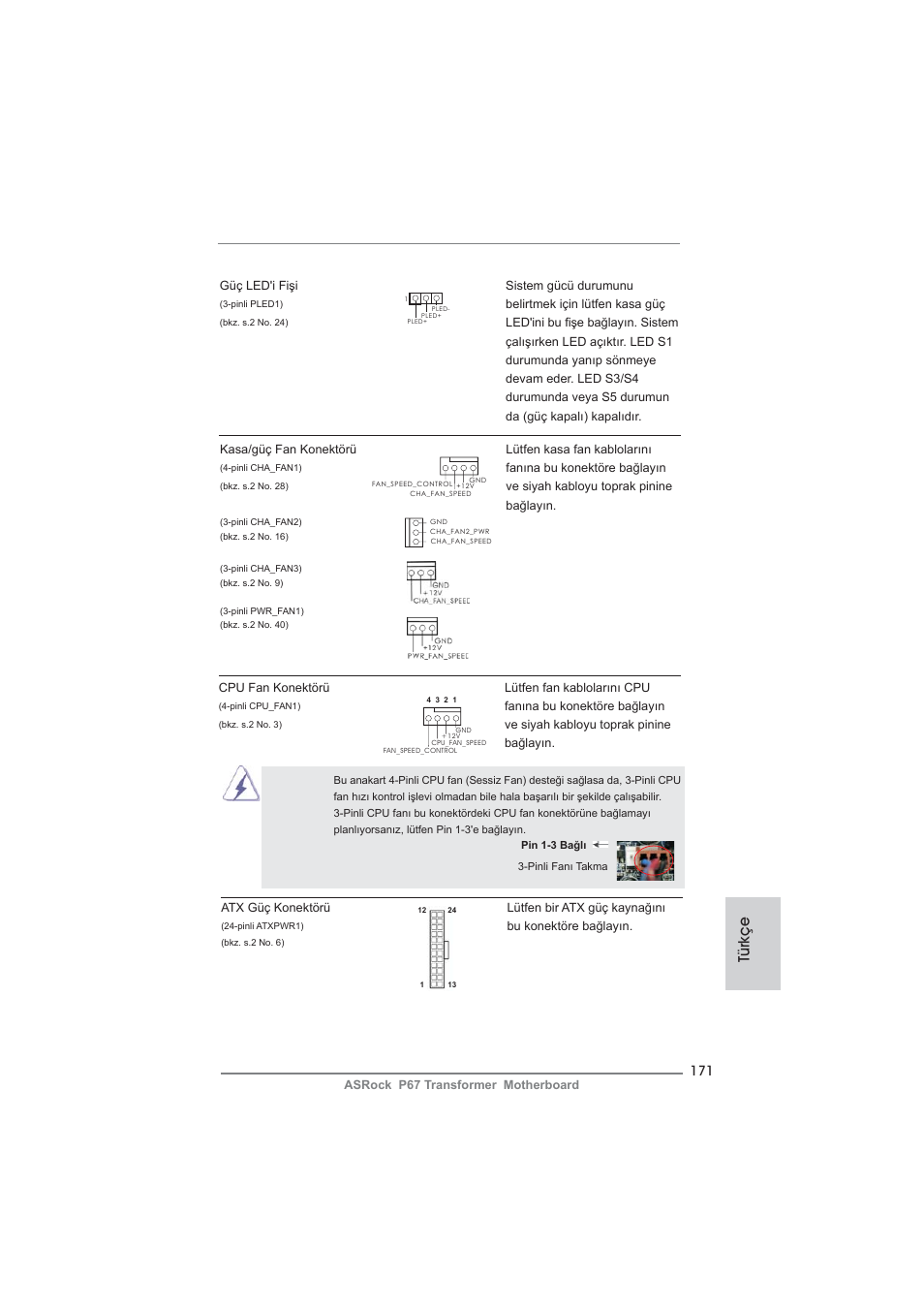 Türkçe | ASRock P67 Transformer User Manual | Page 171 / 266