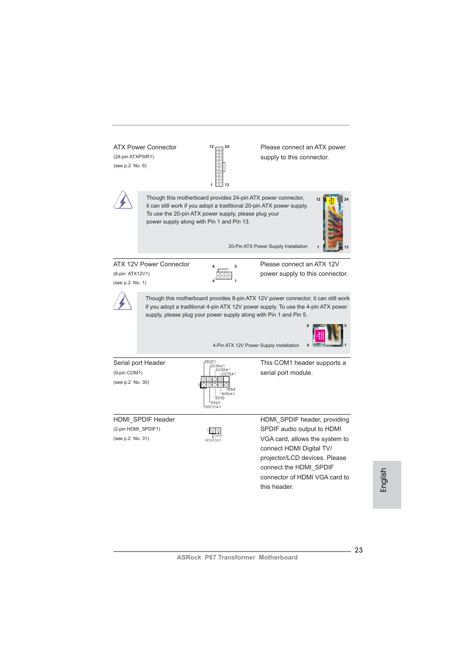 English | ASRock P67 Transformer User Manual | Page 23 / 266