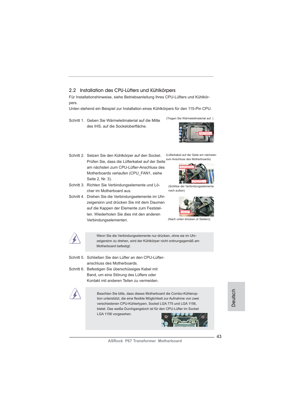 ASRock P67 Transformer User Manual | Page 43 / 266