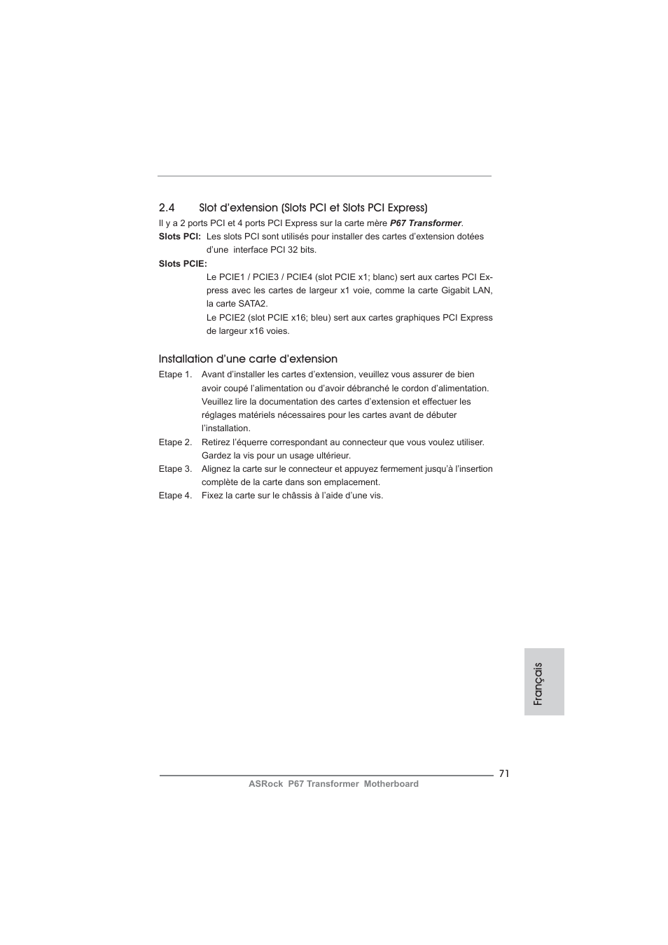 ASRock P67 Transformer User Manual | Page 71 / 266