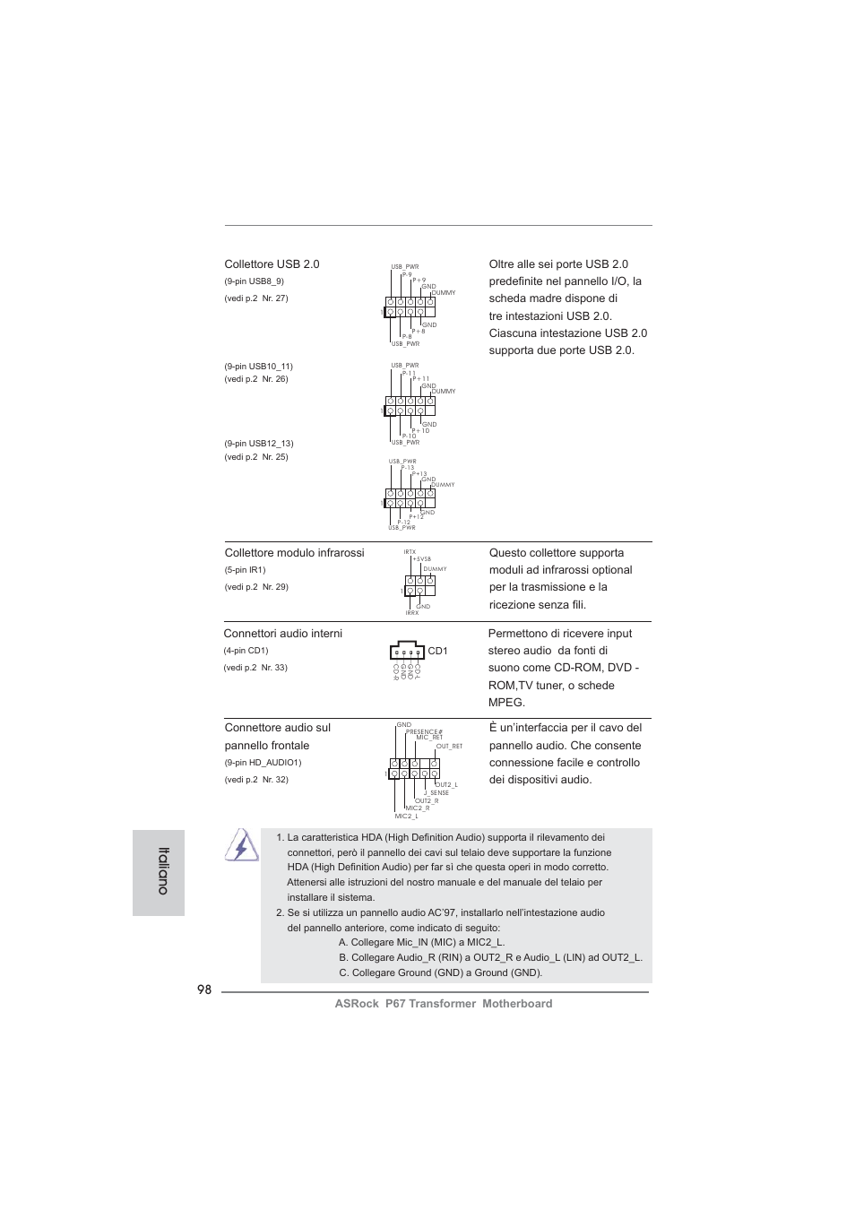 Italiano | ASRock P67 Transformer User Manual | Page 98 / 266