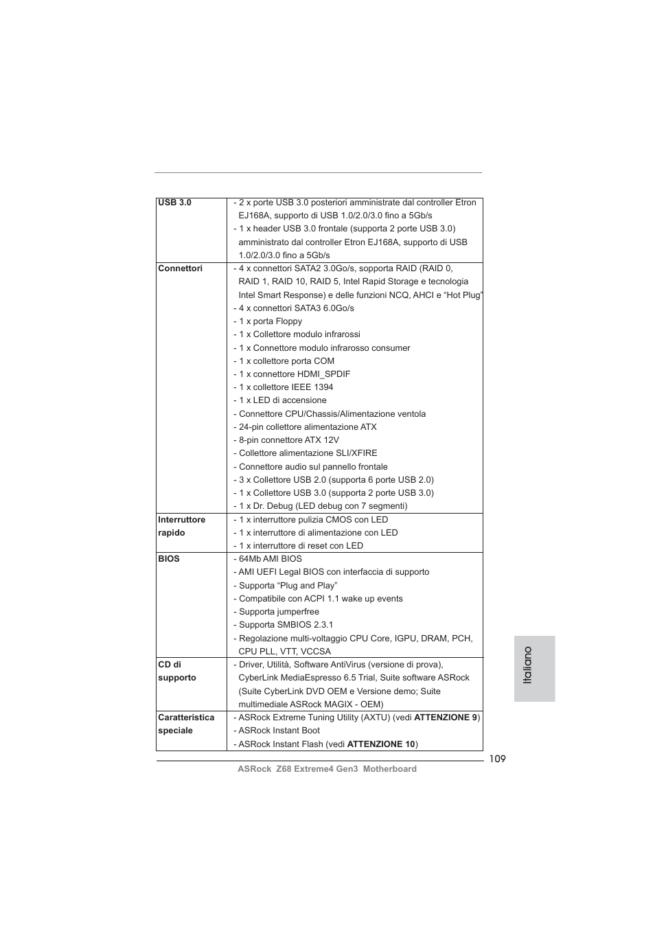 Italiano | ASRock Z68 Extreme4 Gen3 User Manual | Page 109 / 322