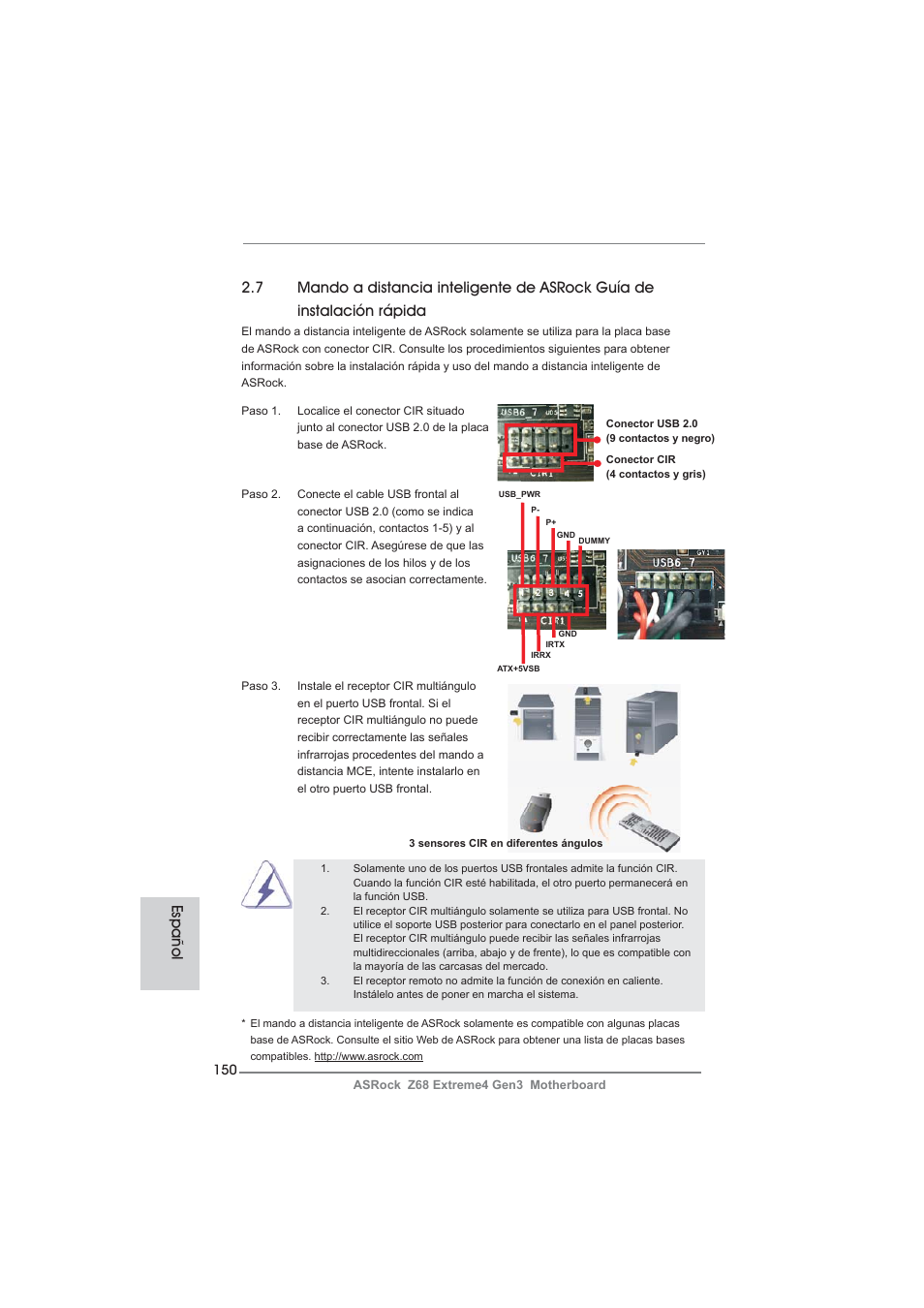 Español | ASRock Z68 Extreme4 Gen3 User Manual | Page 150 / 322
