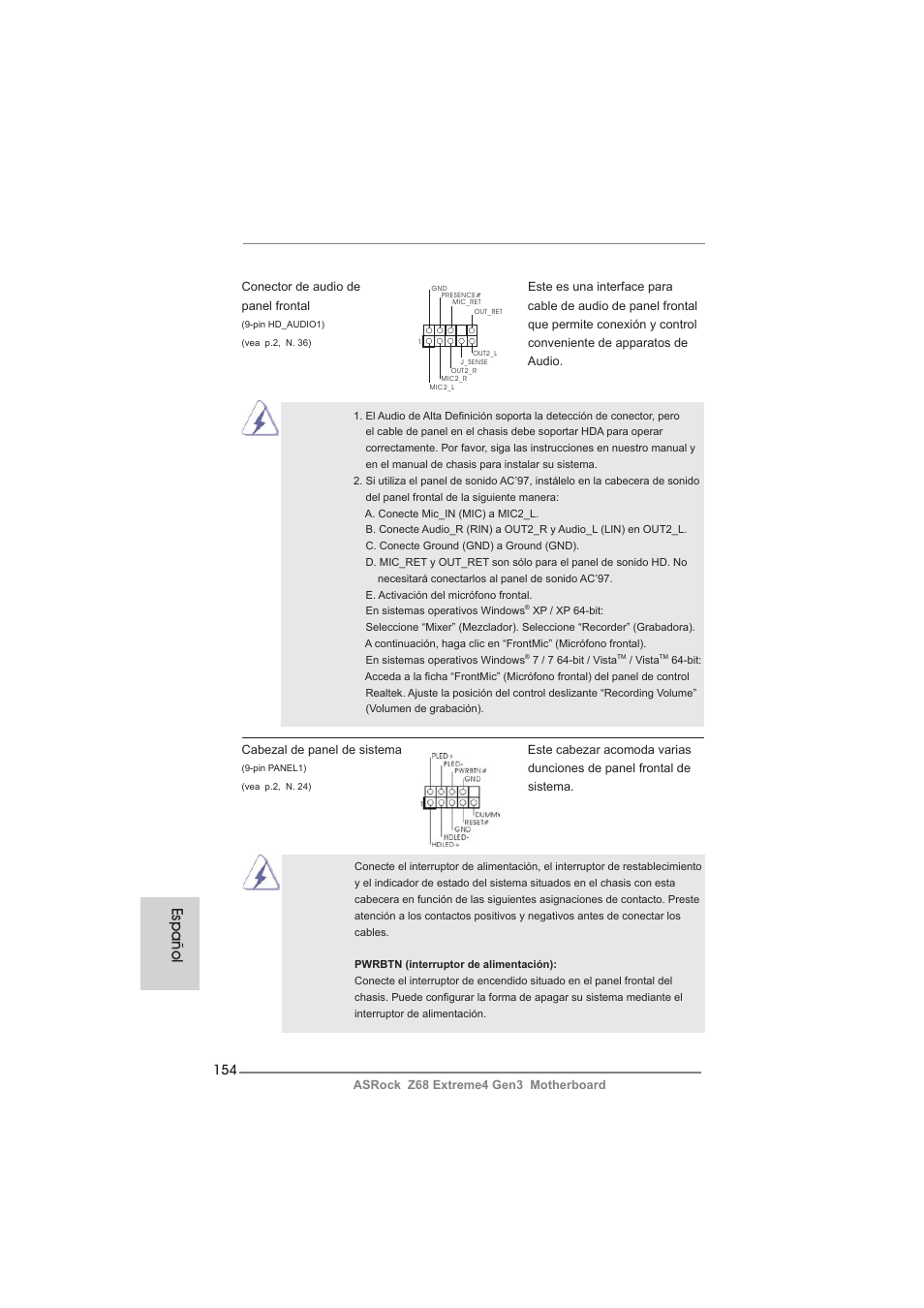 Español | ASRock Z68 Extreme4 Gen3 User Manual | Page 154 / 322