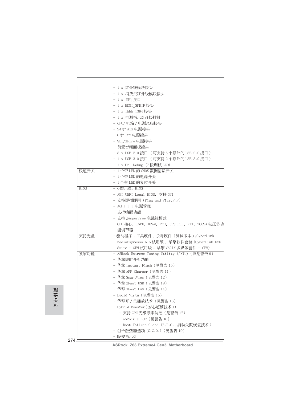 簡體中文 | ASRock Z68 Extreme4 Gen3 User Manual | Page 274 / 322
