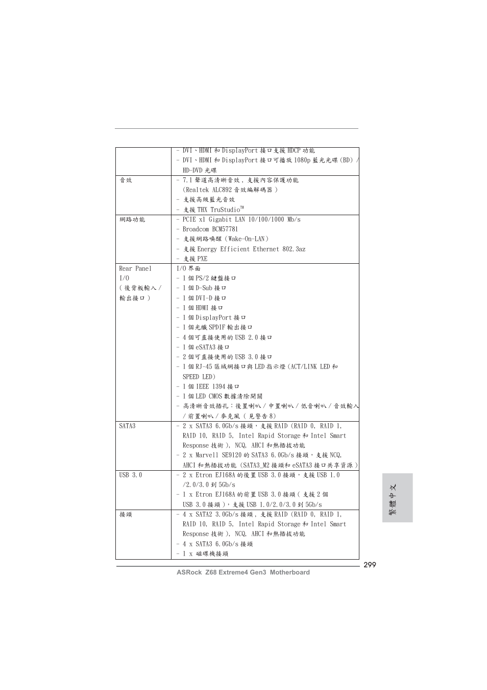 繁體中文 | ASRock Z68 Extreme4 Gen3 User Manual | Page 299 / 322