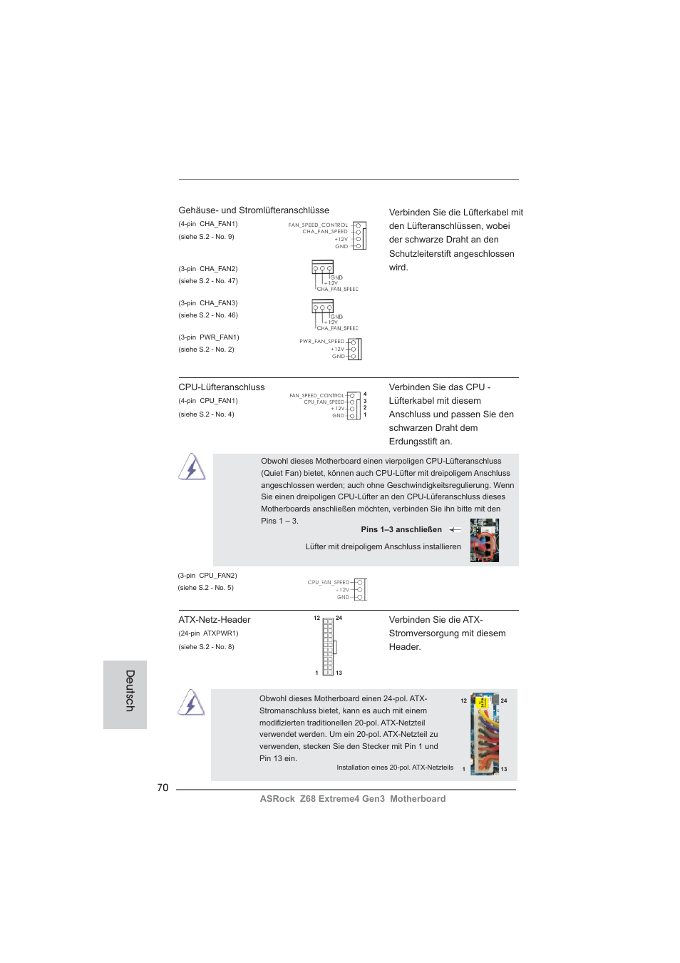 Deutsch | ASRock Z68 Extreme4 Gen3 User Manual | Page 70 / 322