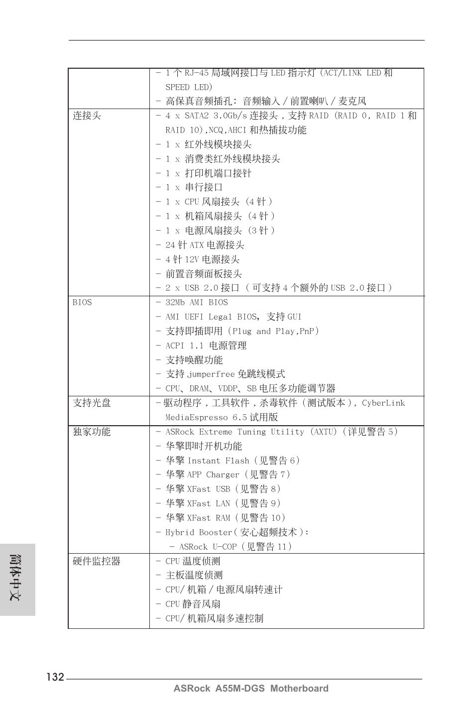 簡體中文 | ASRock A55M-DGS User Manual | Page 132 / 163
