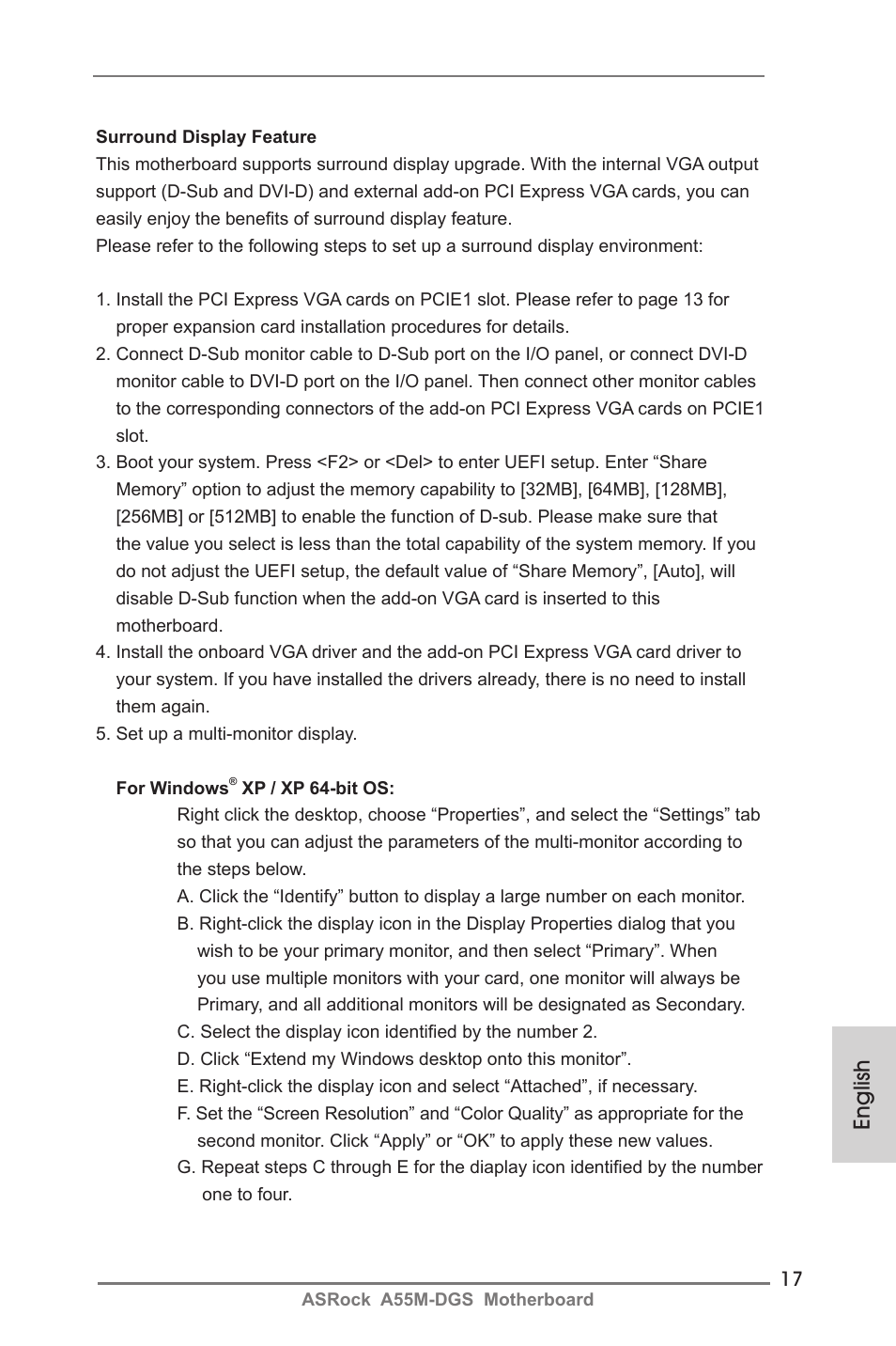 English | ASRock A55M-DGS User Manual | Page 17 / 163