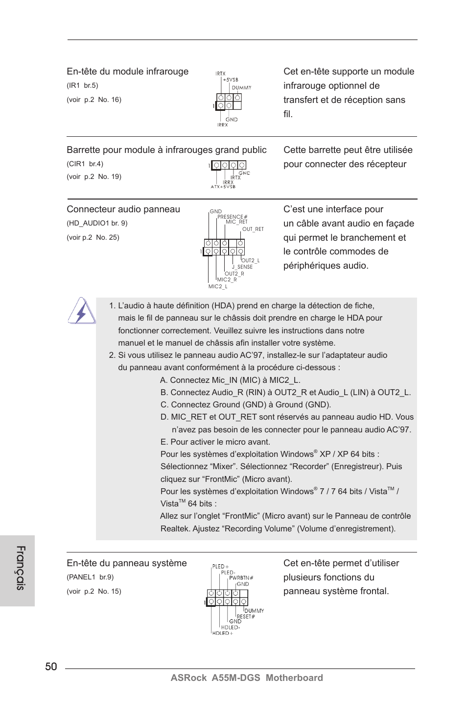 Français | ASRock A55M-DGS User Manual | Page 50 / 163