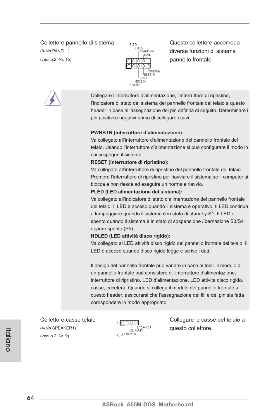 Italiano | ASRock A55M-DGS User Manual | Page 64 / 163