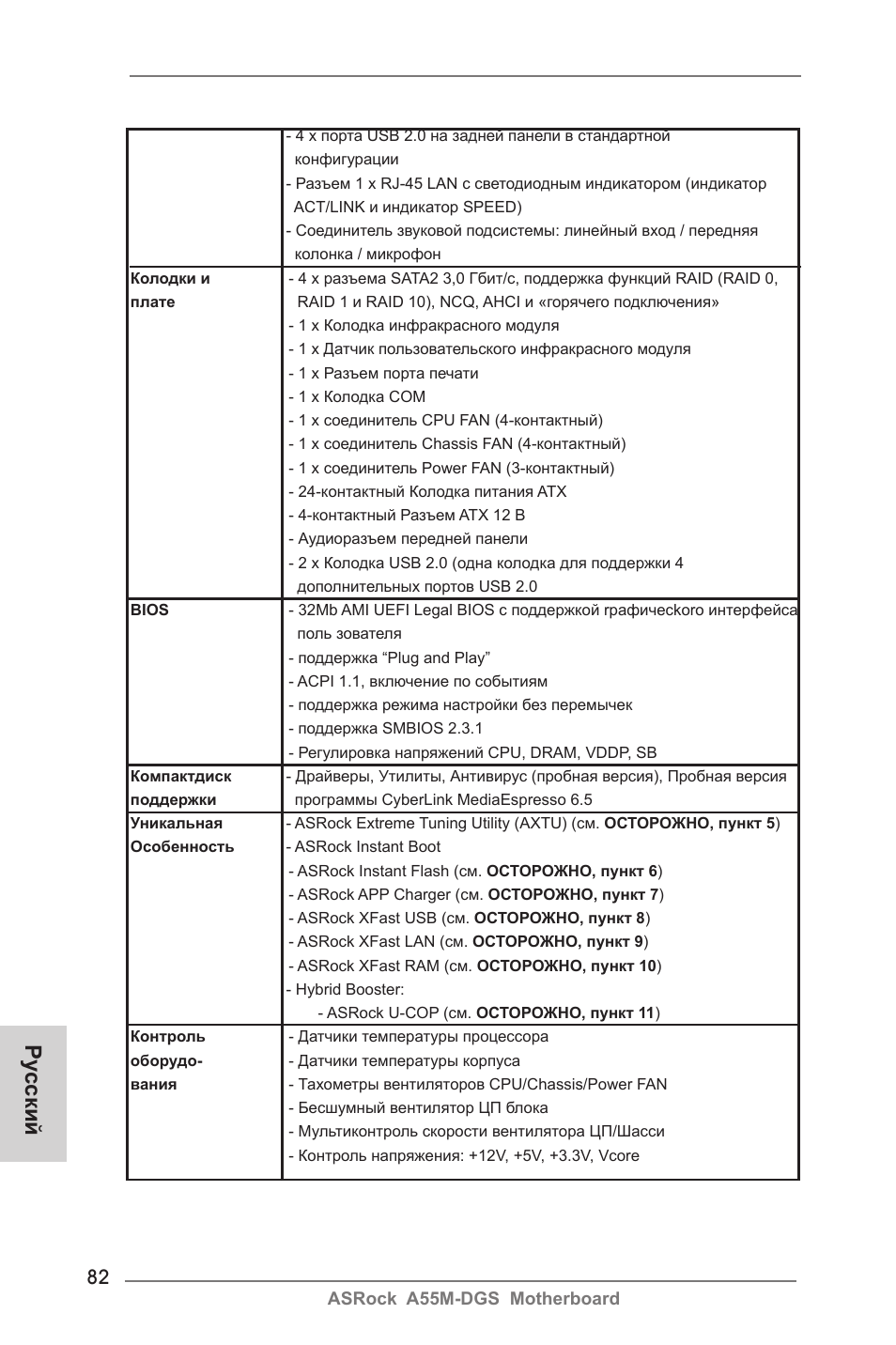 Ру сский | ASRock A55M-DGS User Manual | Page 82 / 163