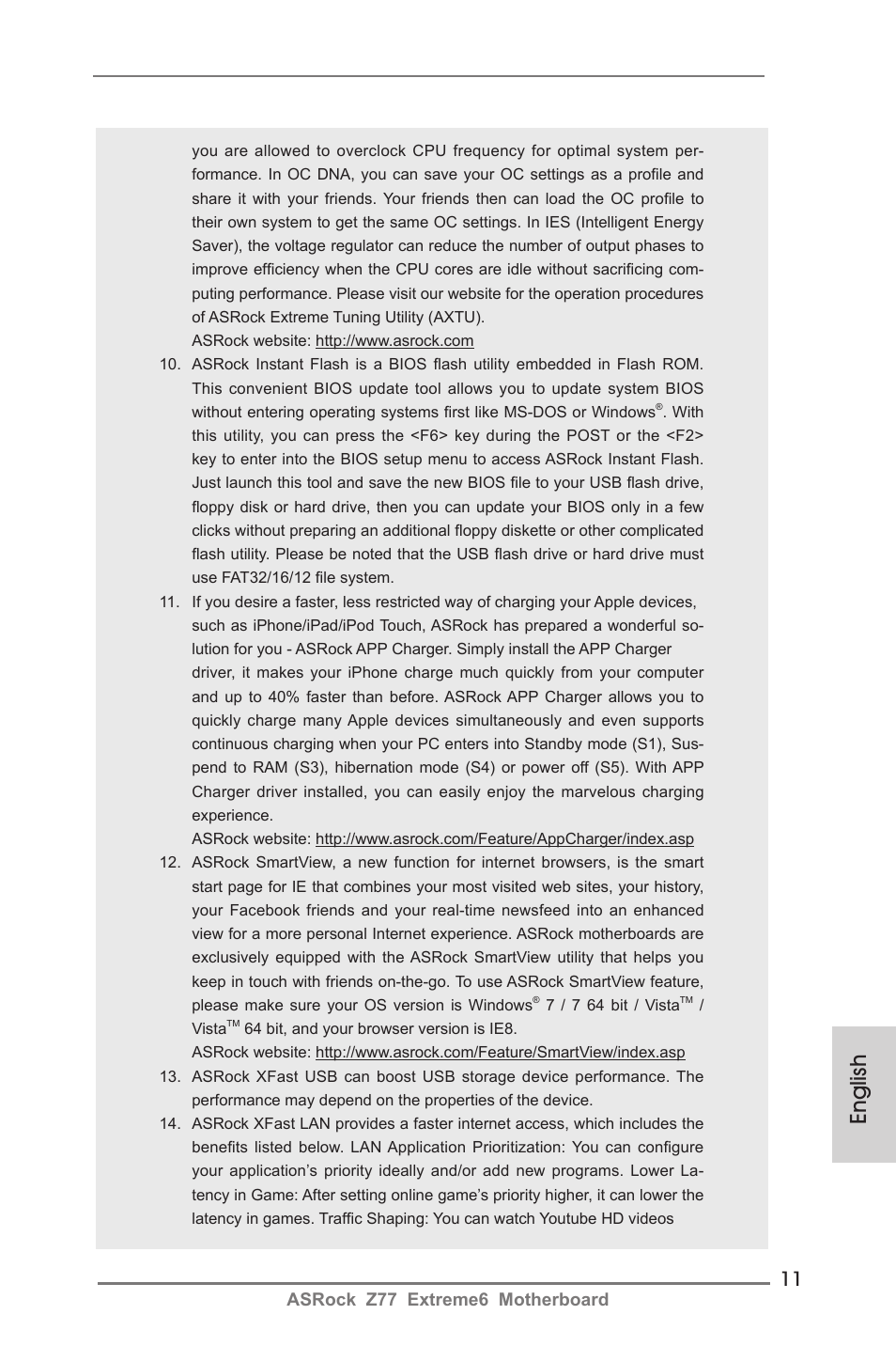 English | ASRock Z77 Extreme6 User Manual | Page 11 / 256