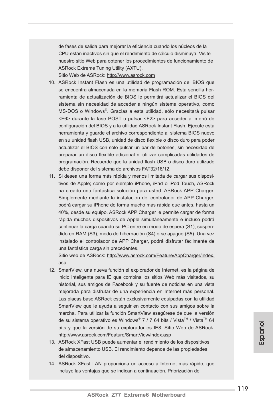 Español | ASRock Z77 Extreme6 User Manual | Page 119 / 256