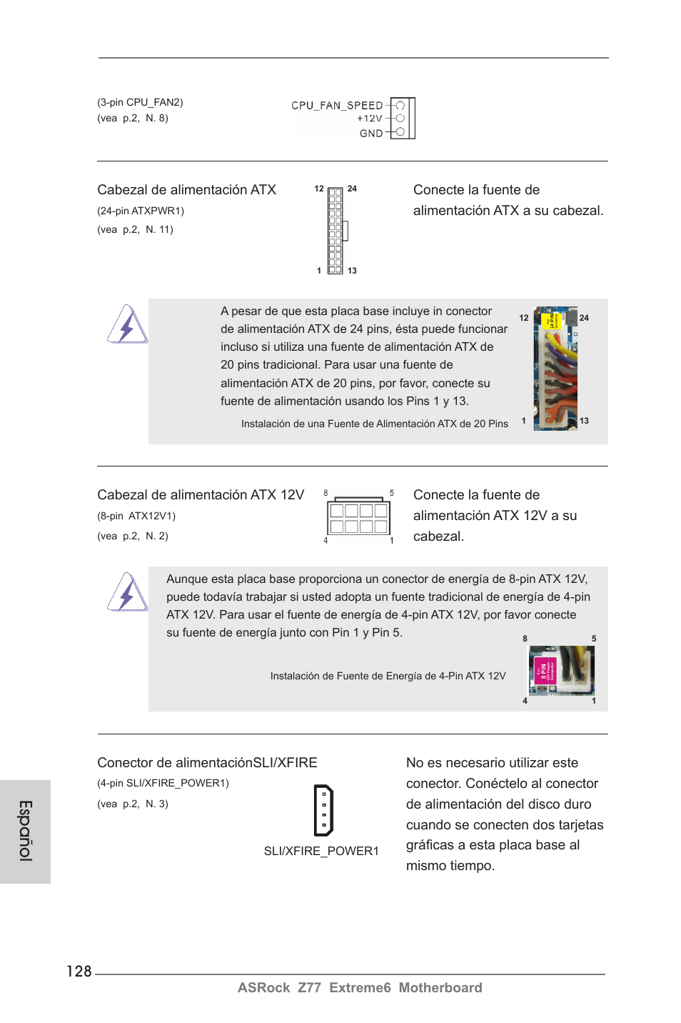 Español | ASRock Z77 Extreme6 User Manual | Page 128 / 256