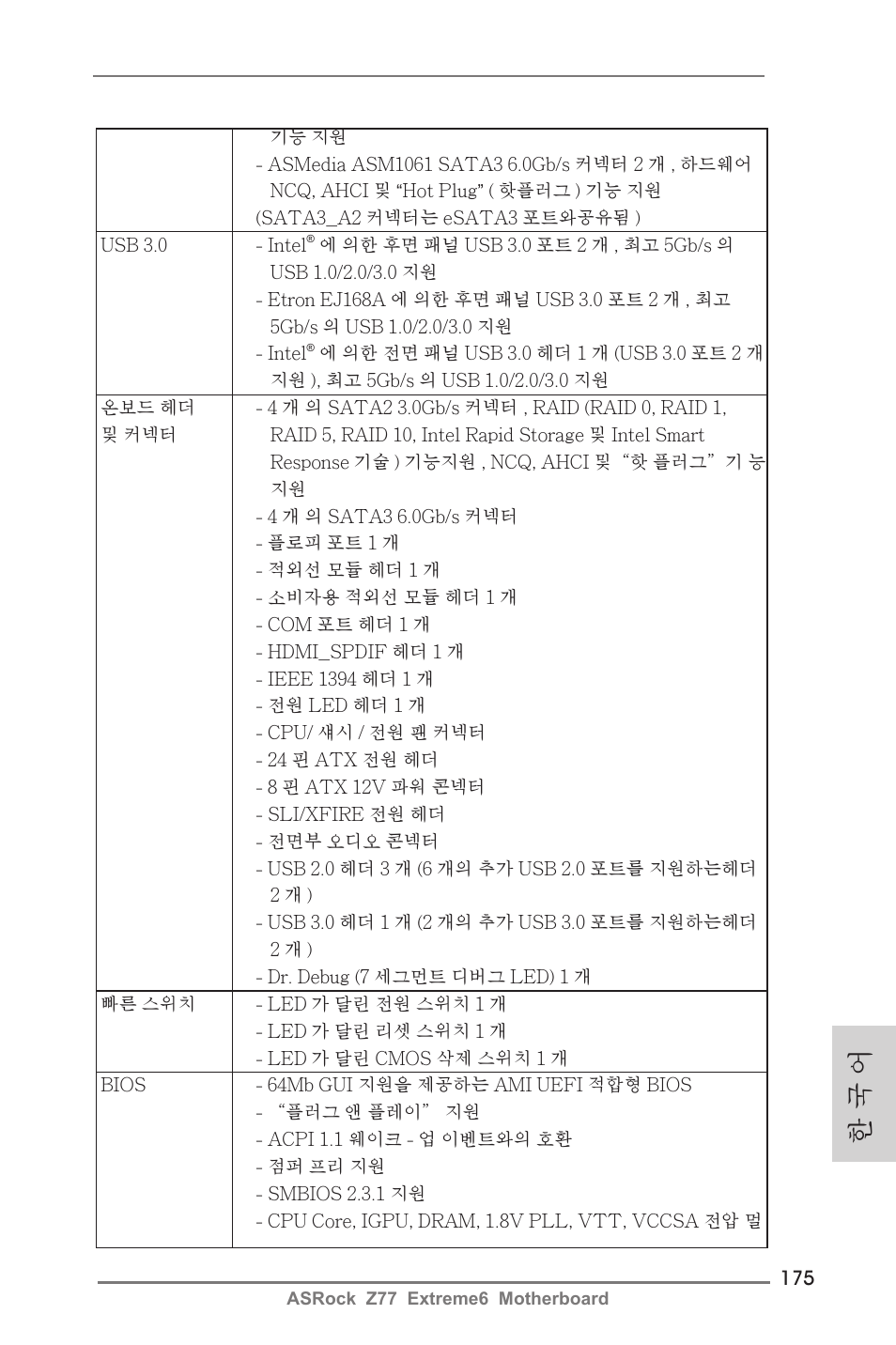 한 국 어 | ASRock Z77 Extreme6 User Manual | Page 175 / 256