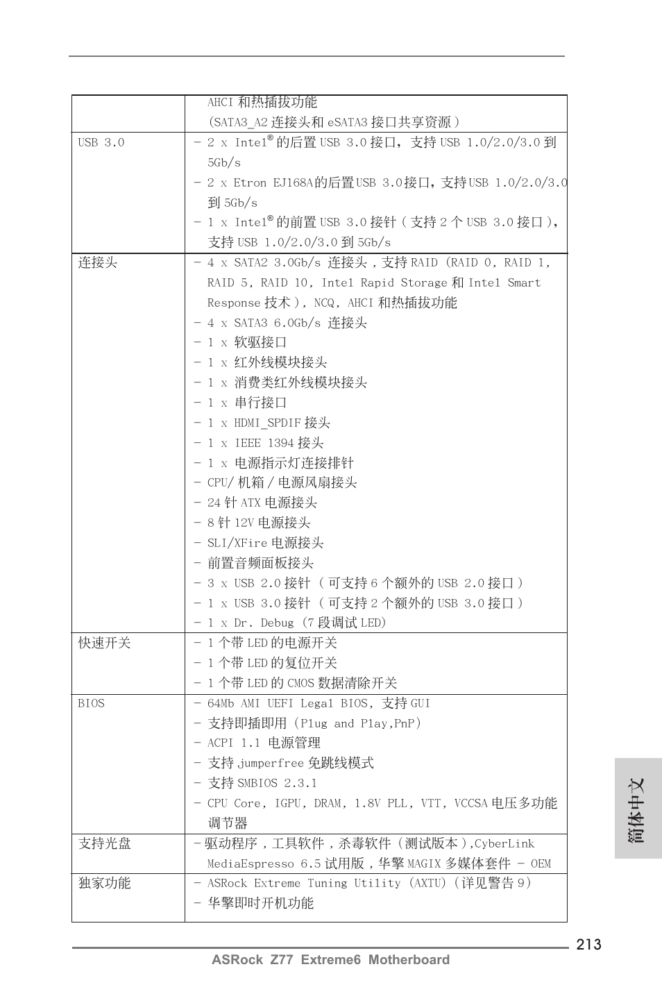 簡體中文 | ASRock Z77 Extreme6 User Manual | Page 213 / 256