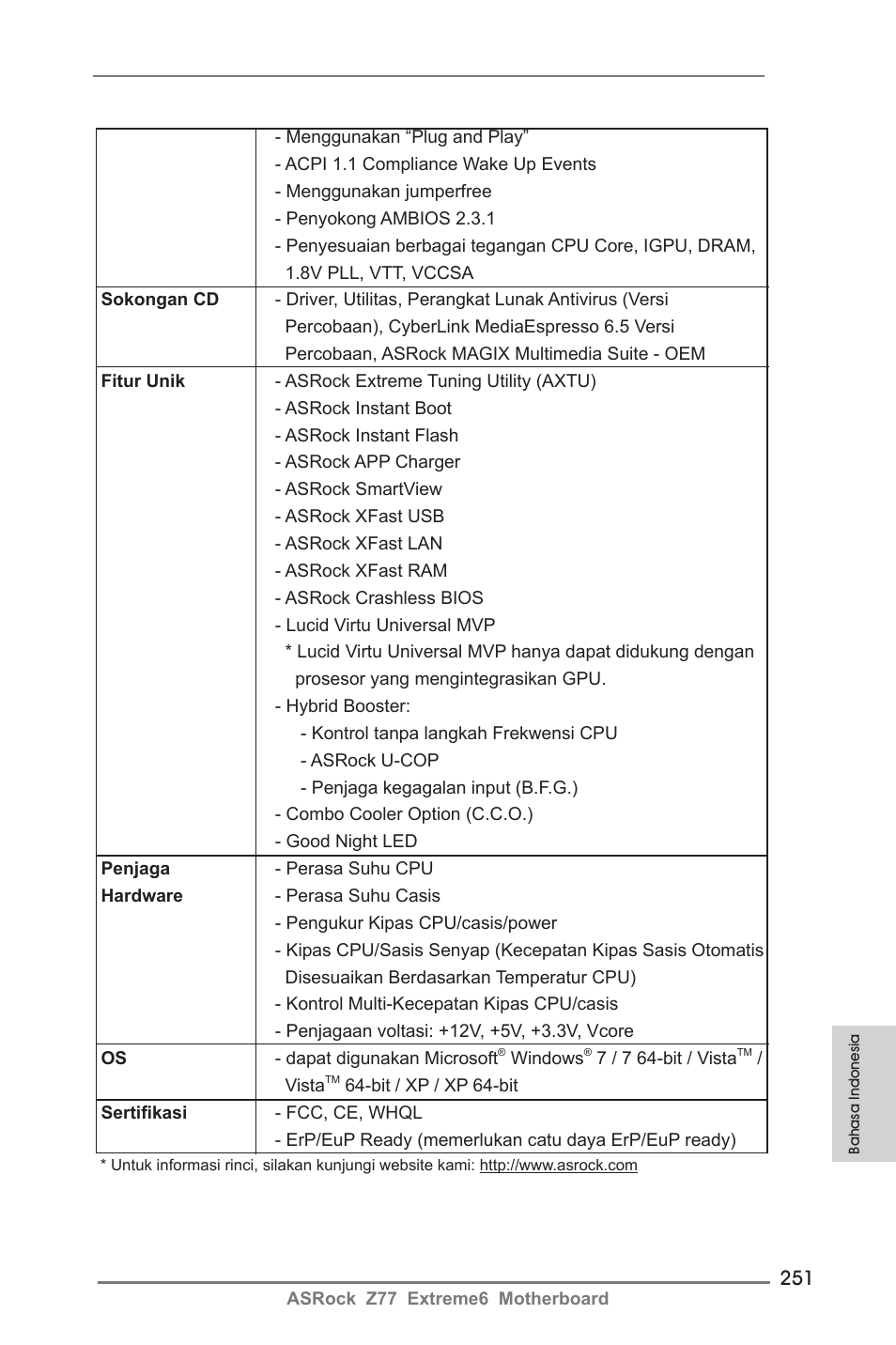 ASRock Z77 Extreme6 User Manual | Page 251 / 256
