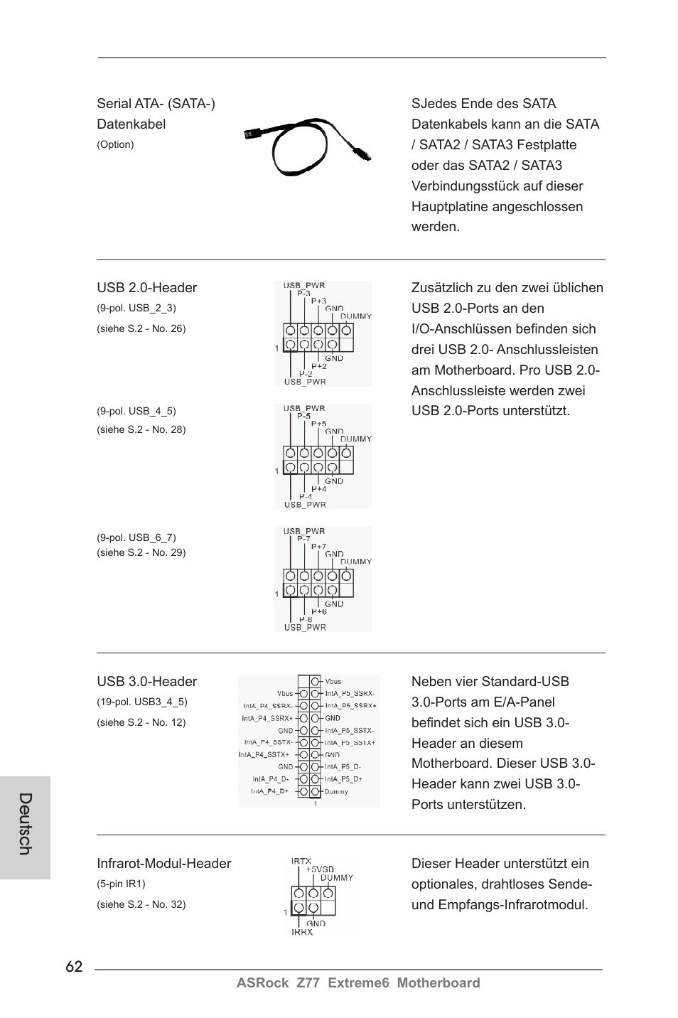 Deutsch | ASRock Z77 Extreme6 User Manual | Page 62 / 256
