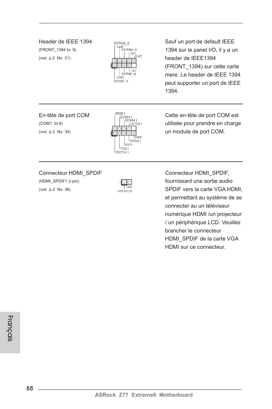 Français | ASRock Z77 Extreme6 User Manual | Page 88 / 256