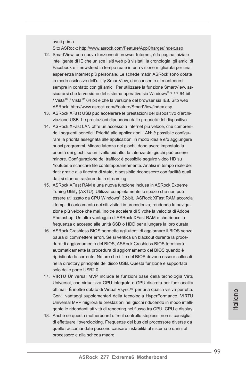 Italiano | ASRock Z77 Extreme6 User Manual | Page 99 / 256