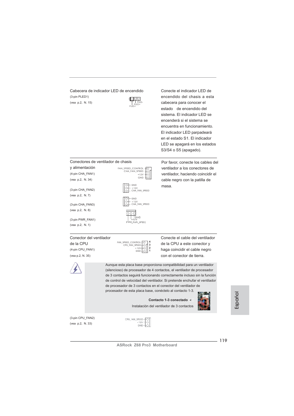 Español | ASRock Z68 Pro3 User Manual | Page 119 / 256