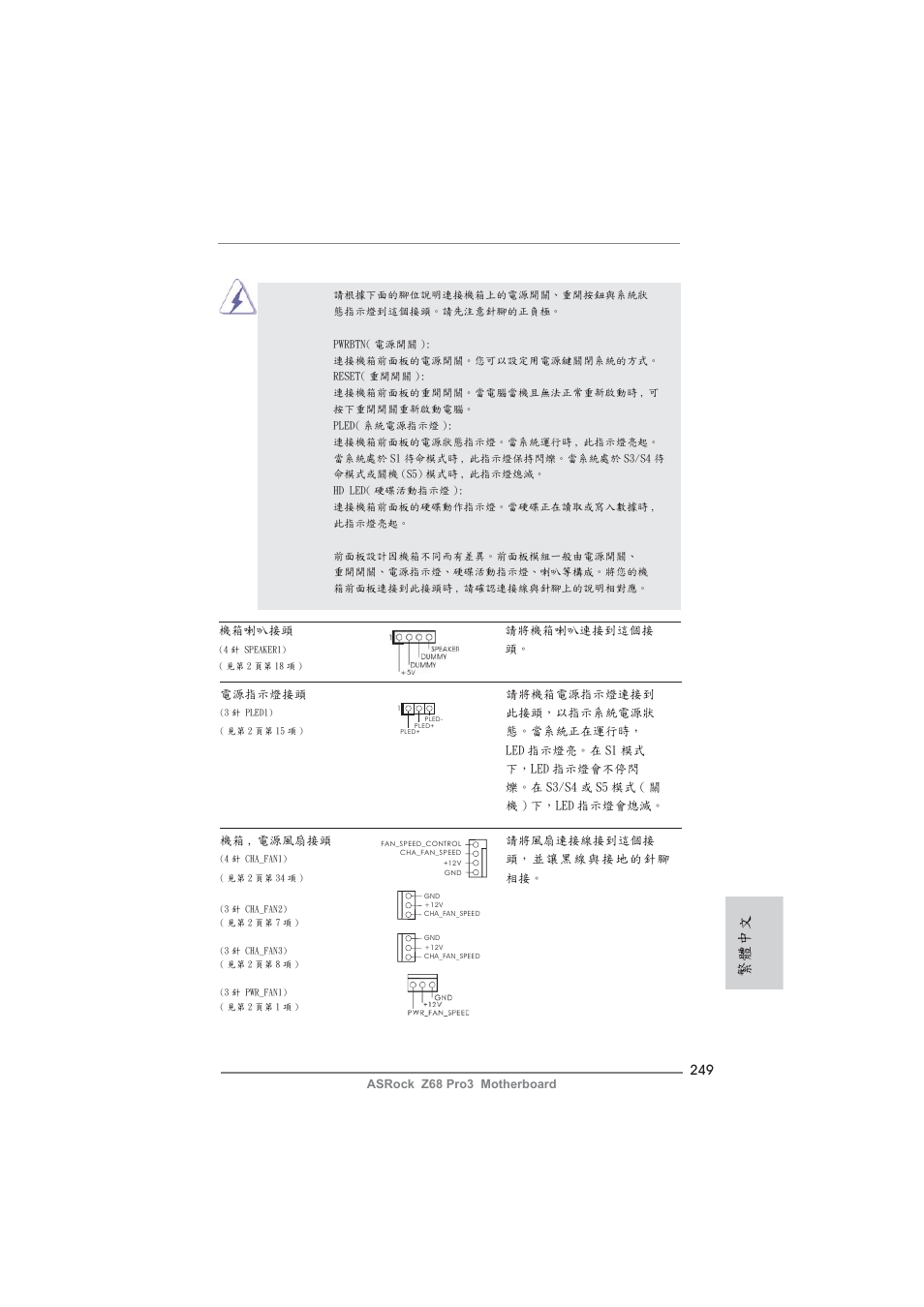 繁體中文 | ASRock Z68 Pro3 User Manual | Page 249 / 256