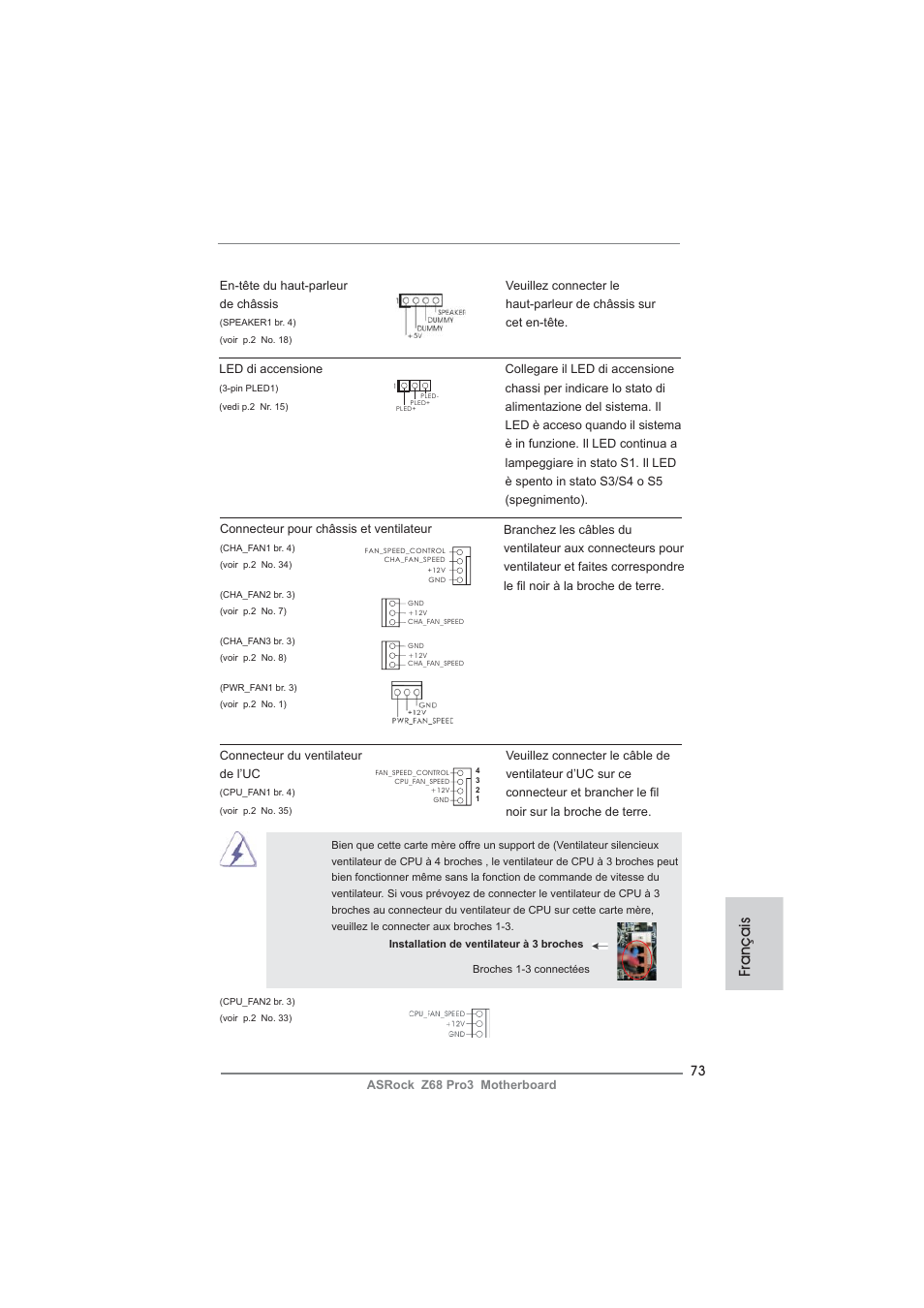 Français | ASRock Z68 Pro3 User Manual | Page 73 / 256