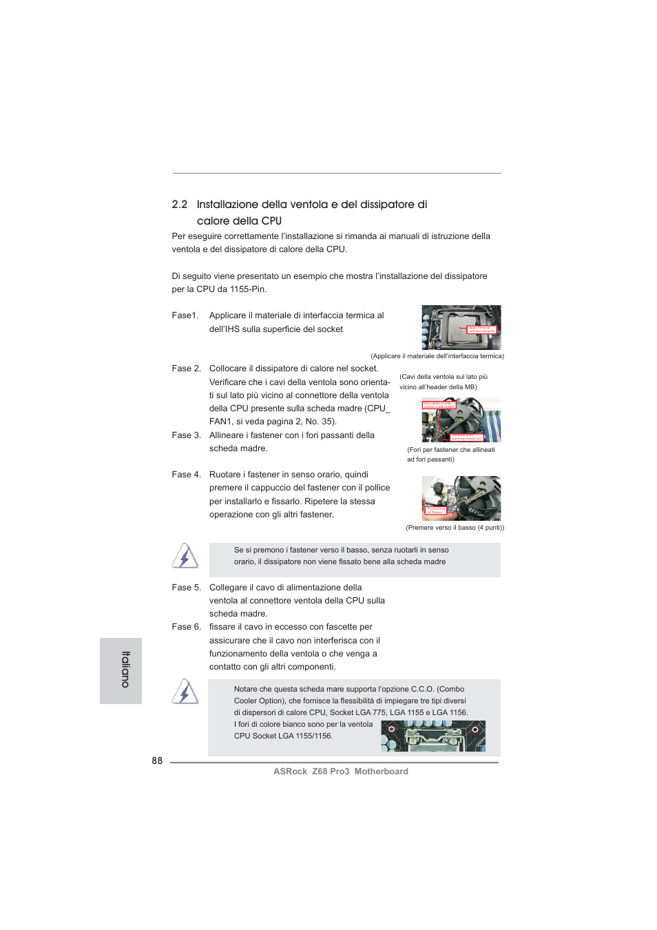 Italiano | ASRock Z68 Pro3 User Manual | Page 88 / 256