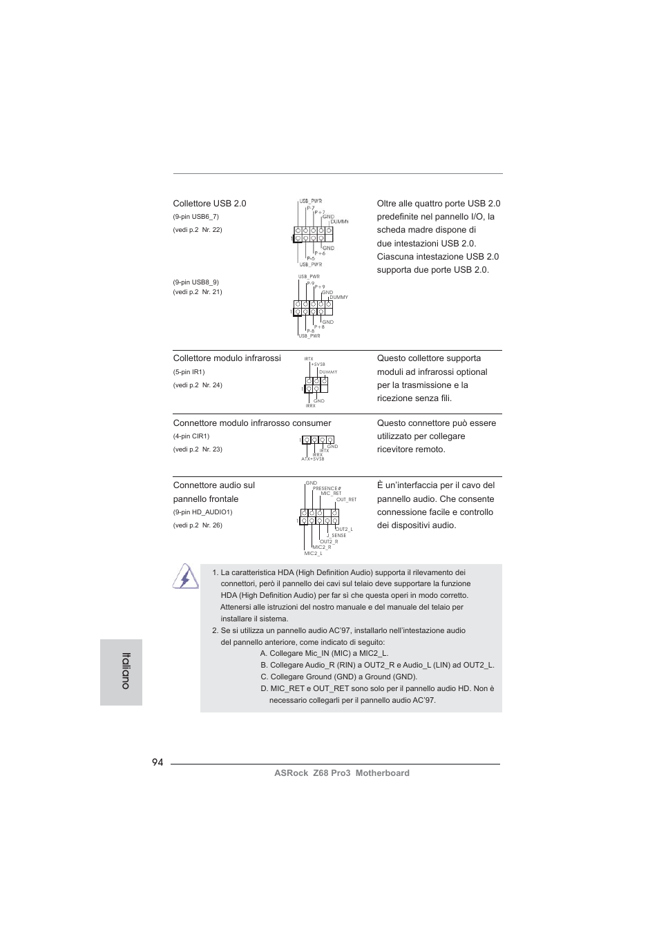 Italiano | ASRock Z68 Pro3 User Manual | Page 94 / 256