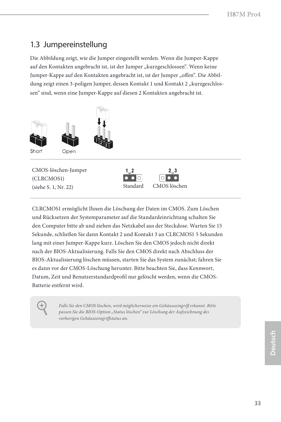 3 jumpereinstellung | ASRock H87M Pro4 User Manual | Page 35 / 163