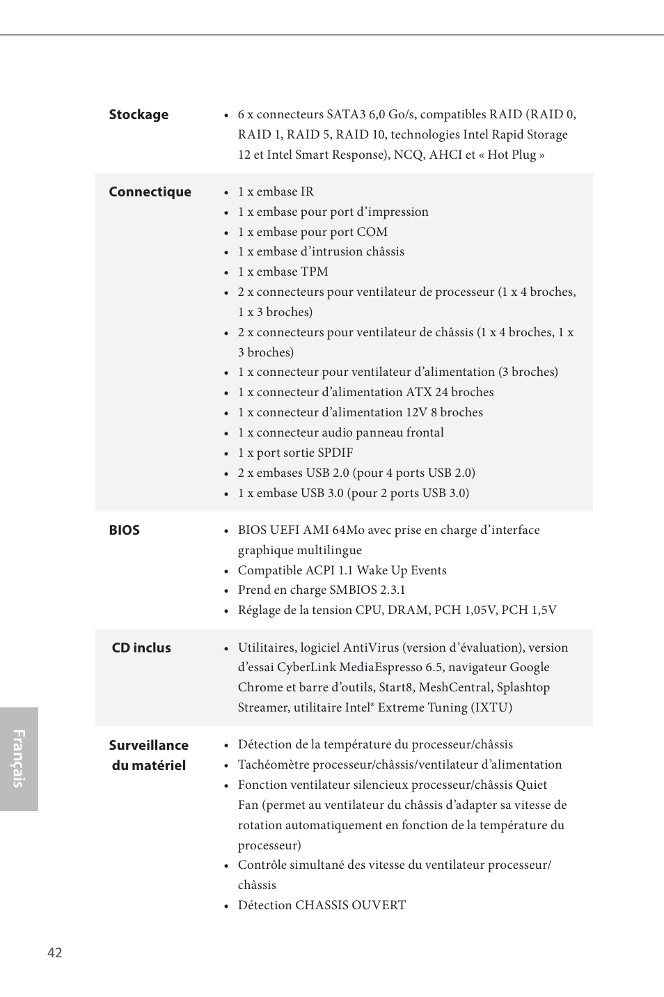 Français | ASRock H87M Pro4 User Manual | Page 44 / 163