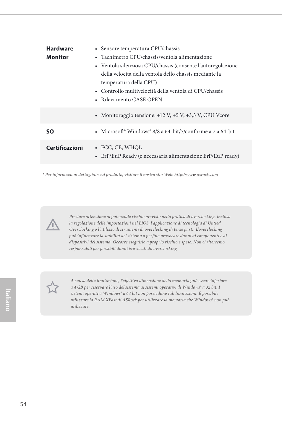 Italiano | ASRock H87M Pro4 User Manual | Page 56 / 163