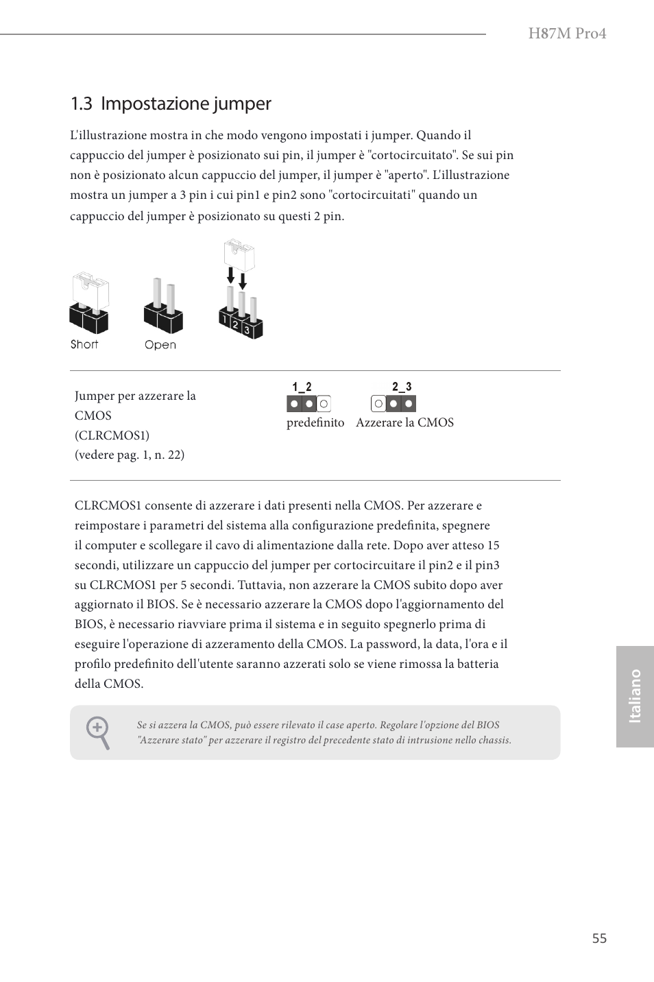 3 impostazione jumper | ASRock H87M Pro4 User Manual | Page 57 / 163