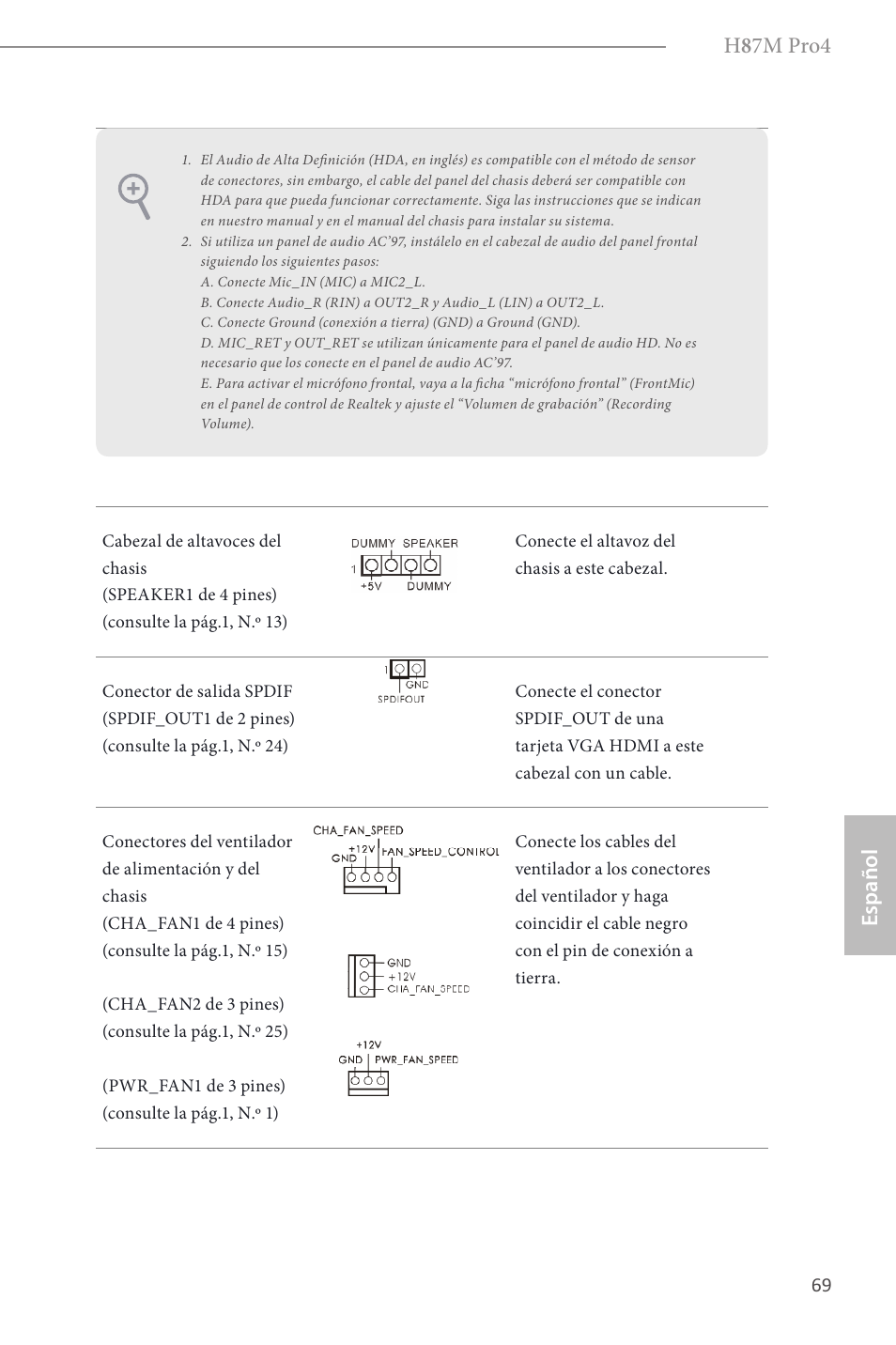 H 8 7m pro4, Español | ASRock H87M Pro4 User Manual | Page 71 / 163