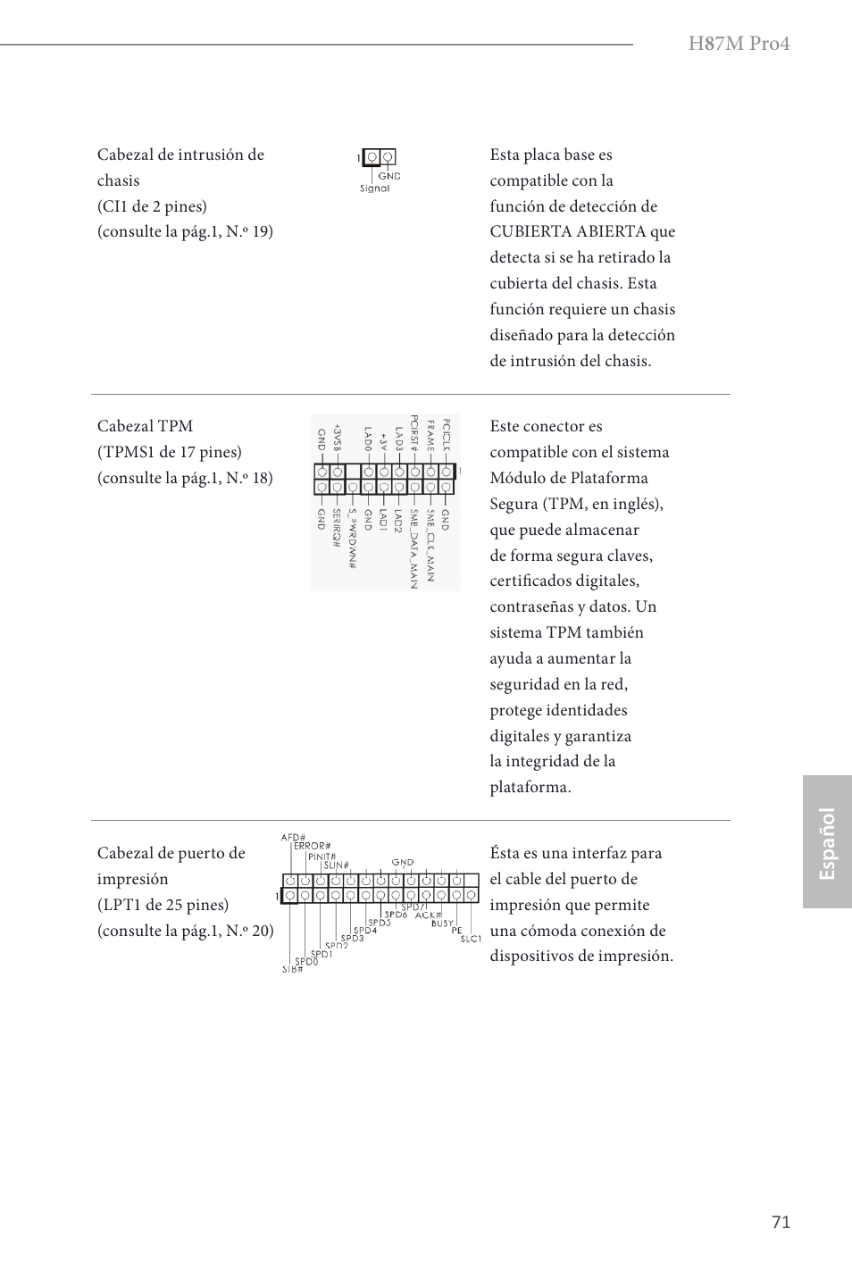 H 8 7m pro4, Español | ASRock H87M Pro4 User Manual | Page 73 / 163