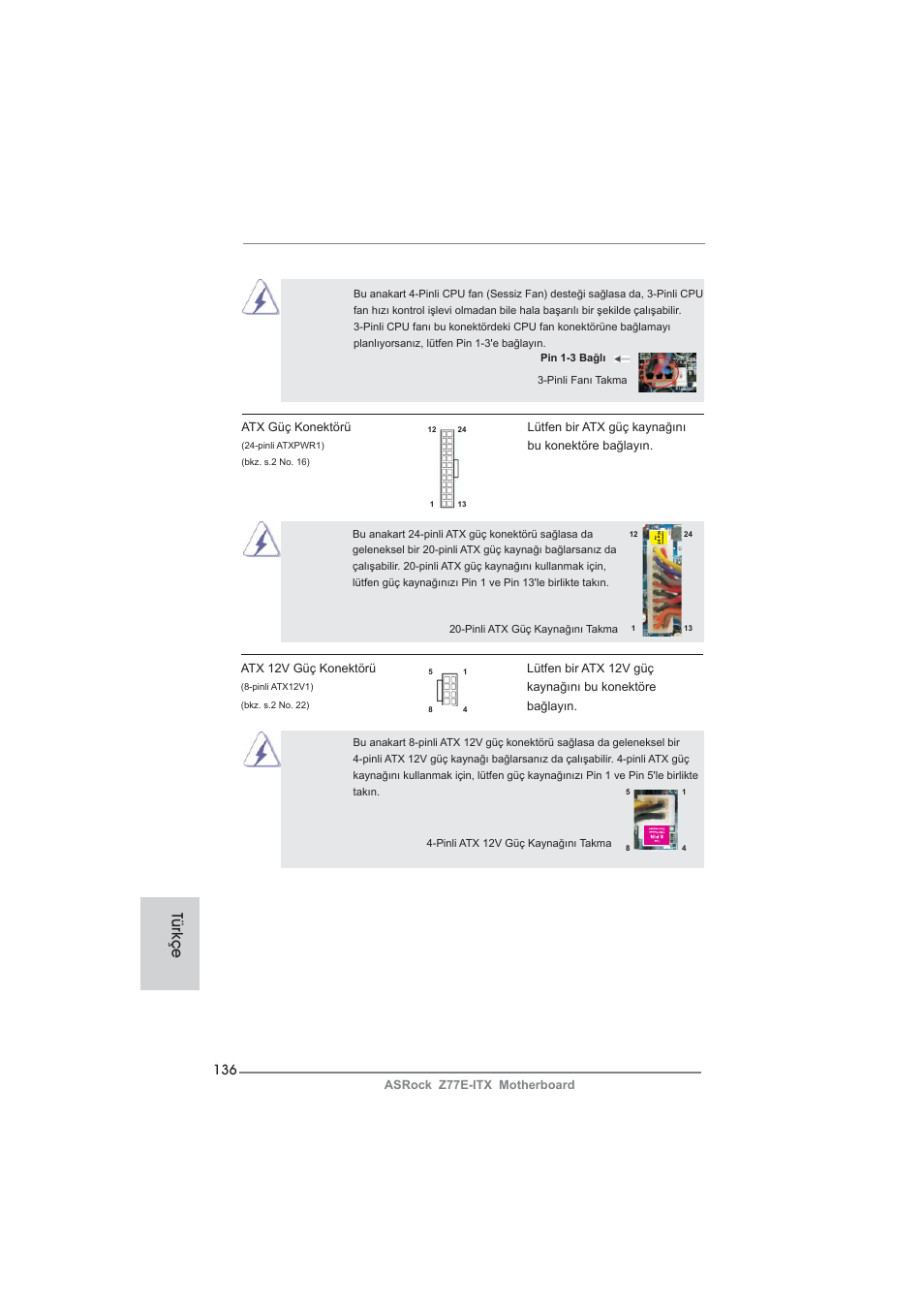 Türkçe | ASRock Z77E-ITX User Manual | Page 136 / 199