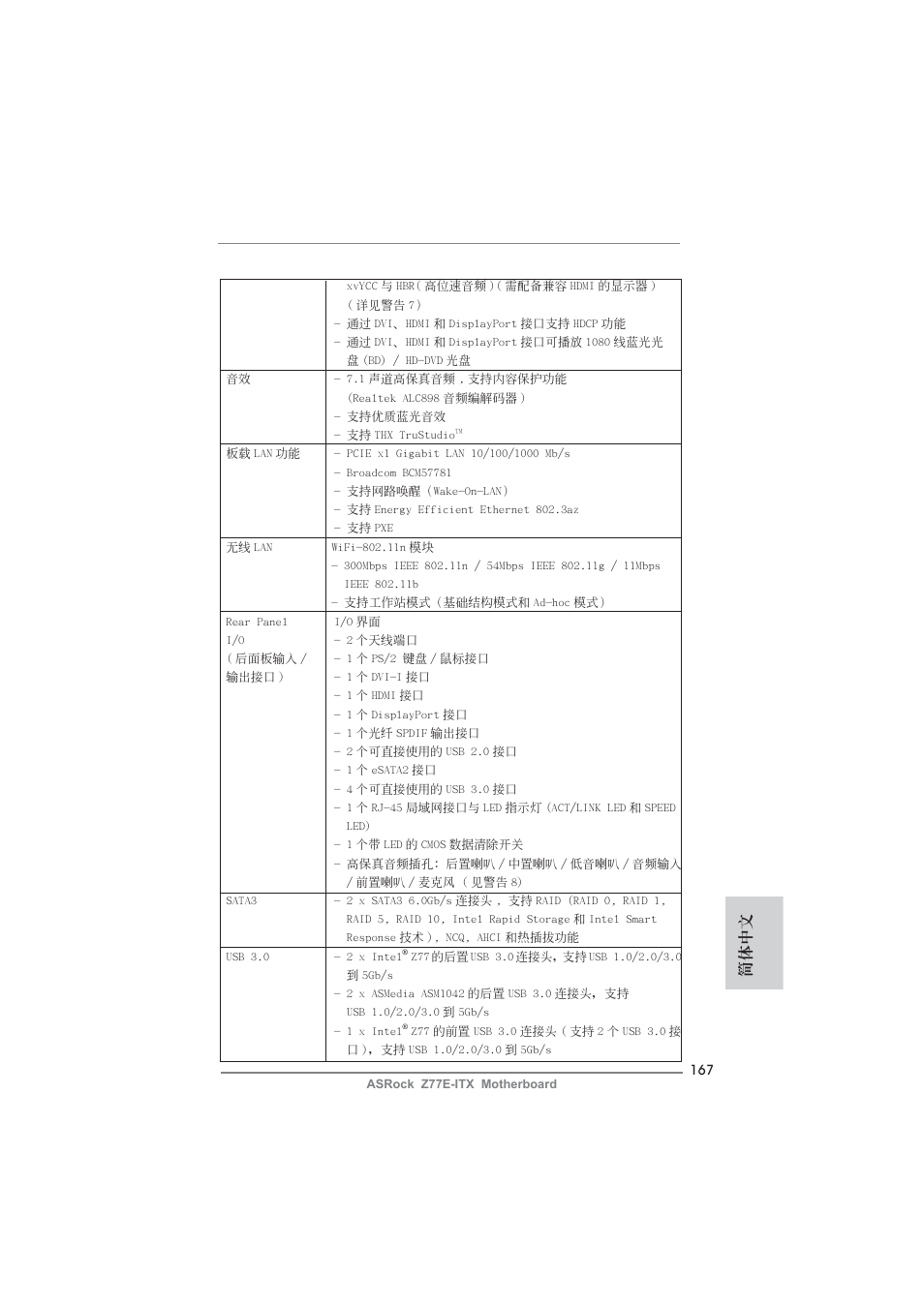 簡體中文 | ASRock Z77E-ITX User Manual | Page 167 / 199