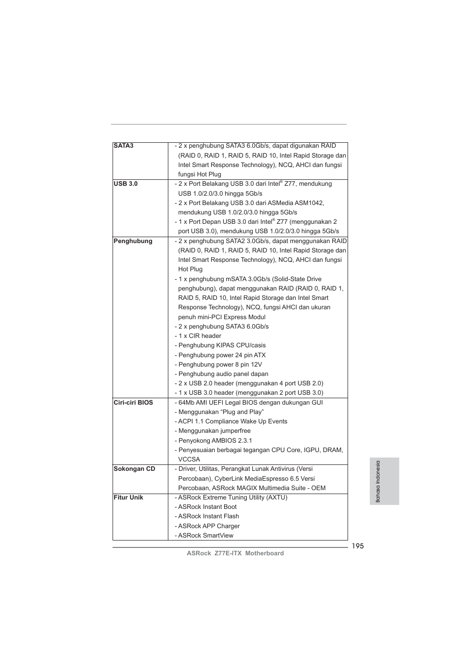 ASRock Z77E-ITX User Manual | Page 195 / 199