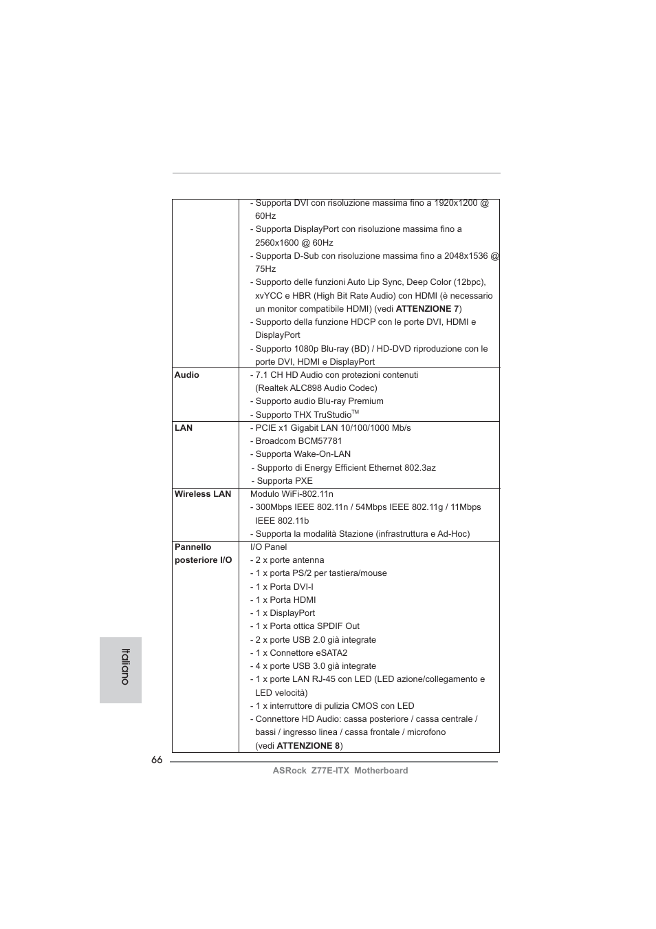 Italiano | ASRock Z77E-ITX User Manual | Page 66 / 199
