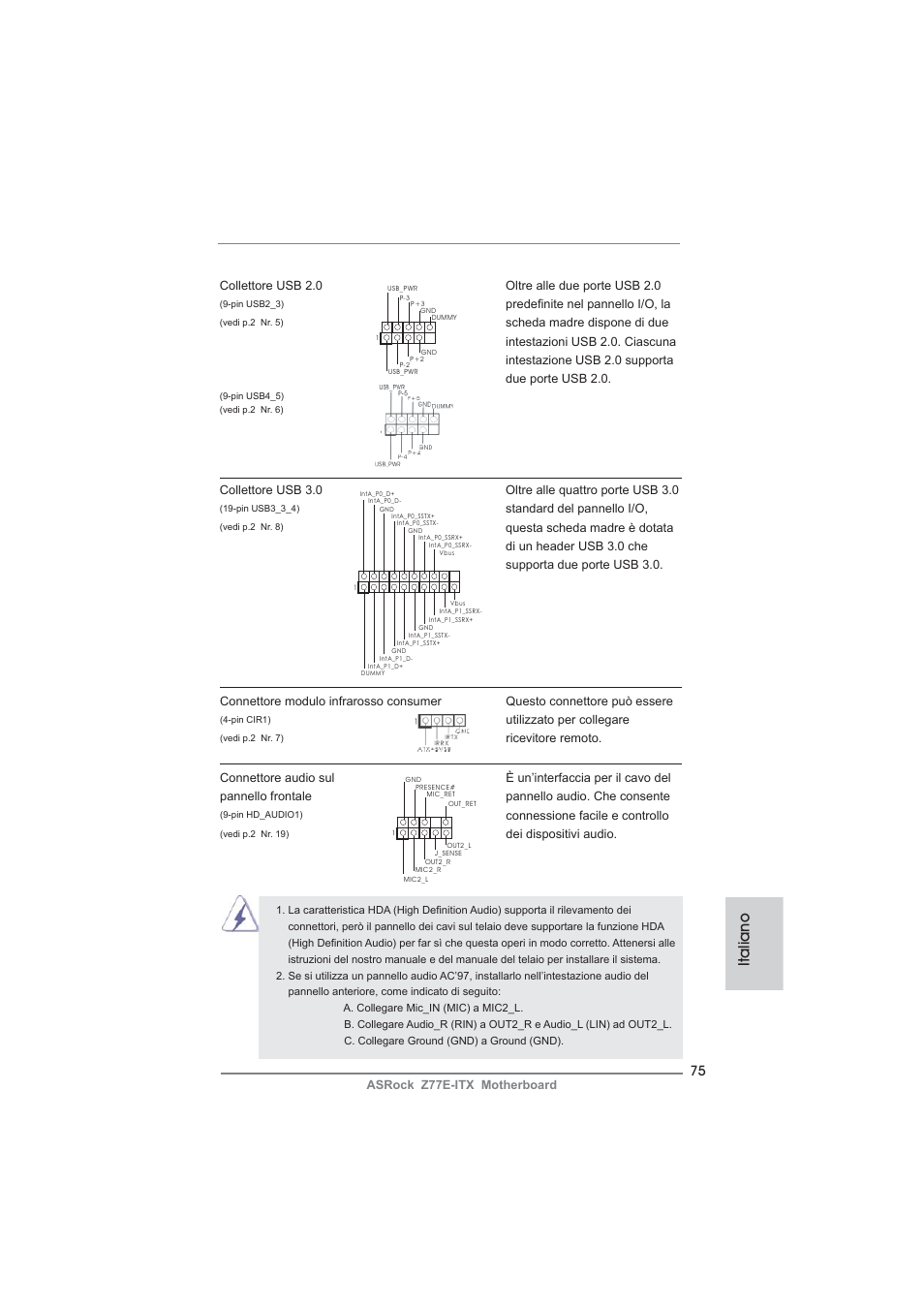 Italiano | ASRock Z77E-ITX User Manual | Page 75 / 199