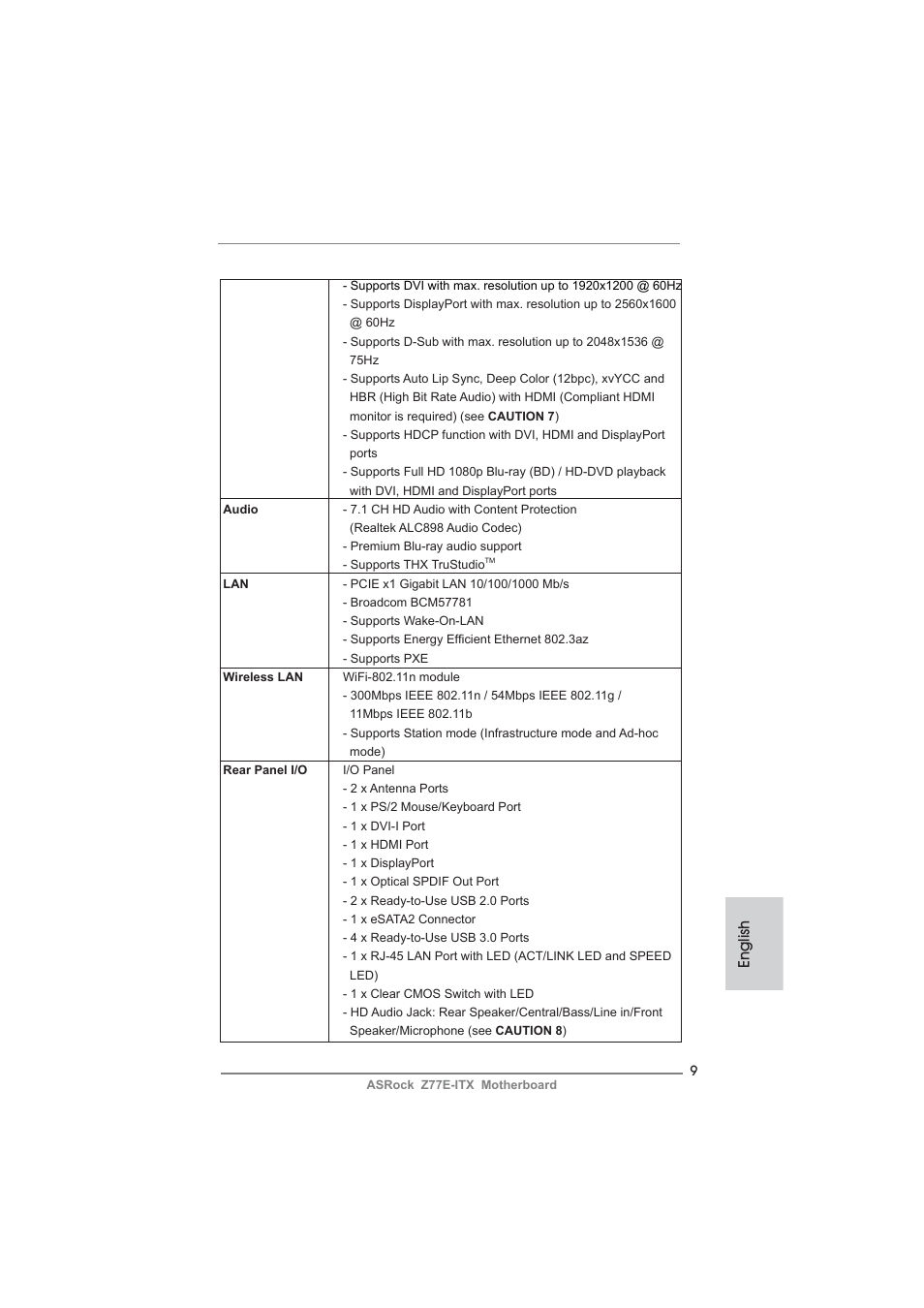 English | ASRock Z77E-ITX User Manual | Page 9 / 199