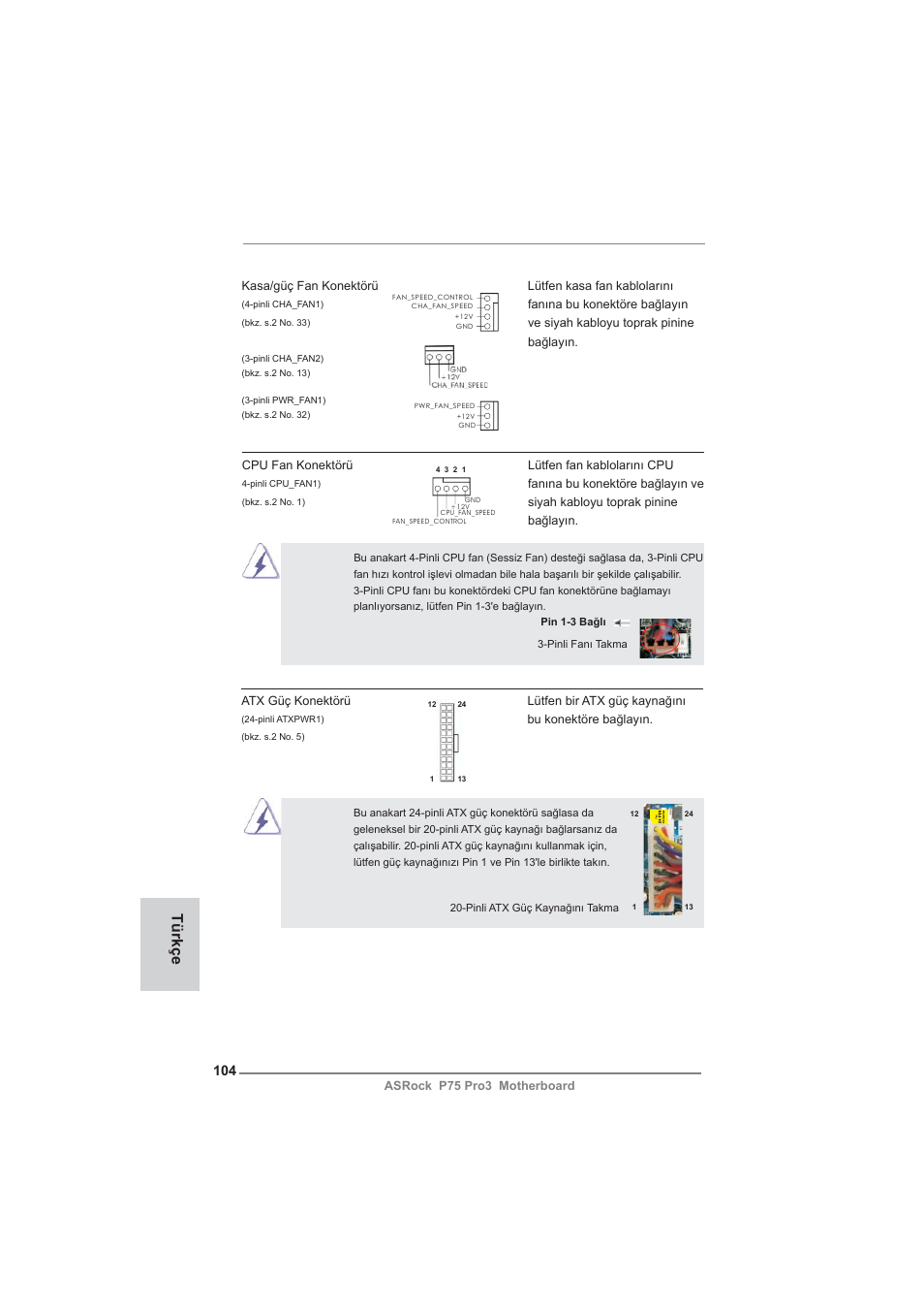 Türkçe | ASRock P75 Pro3 User Manual | Page 104 / 151
