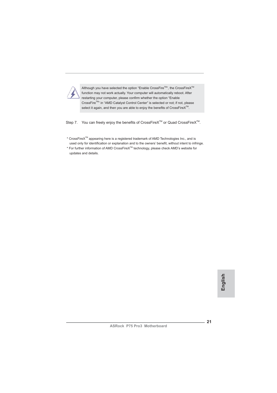 English | ASRock P75 Pro3 User Manual | Page 21 / 151