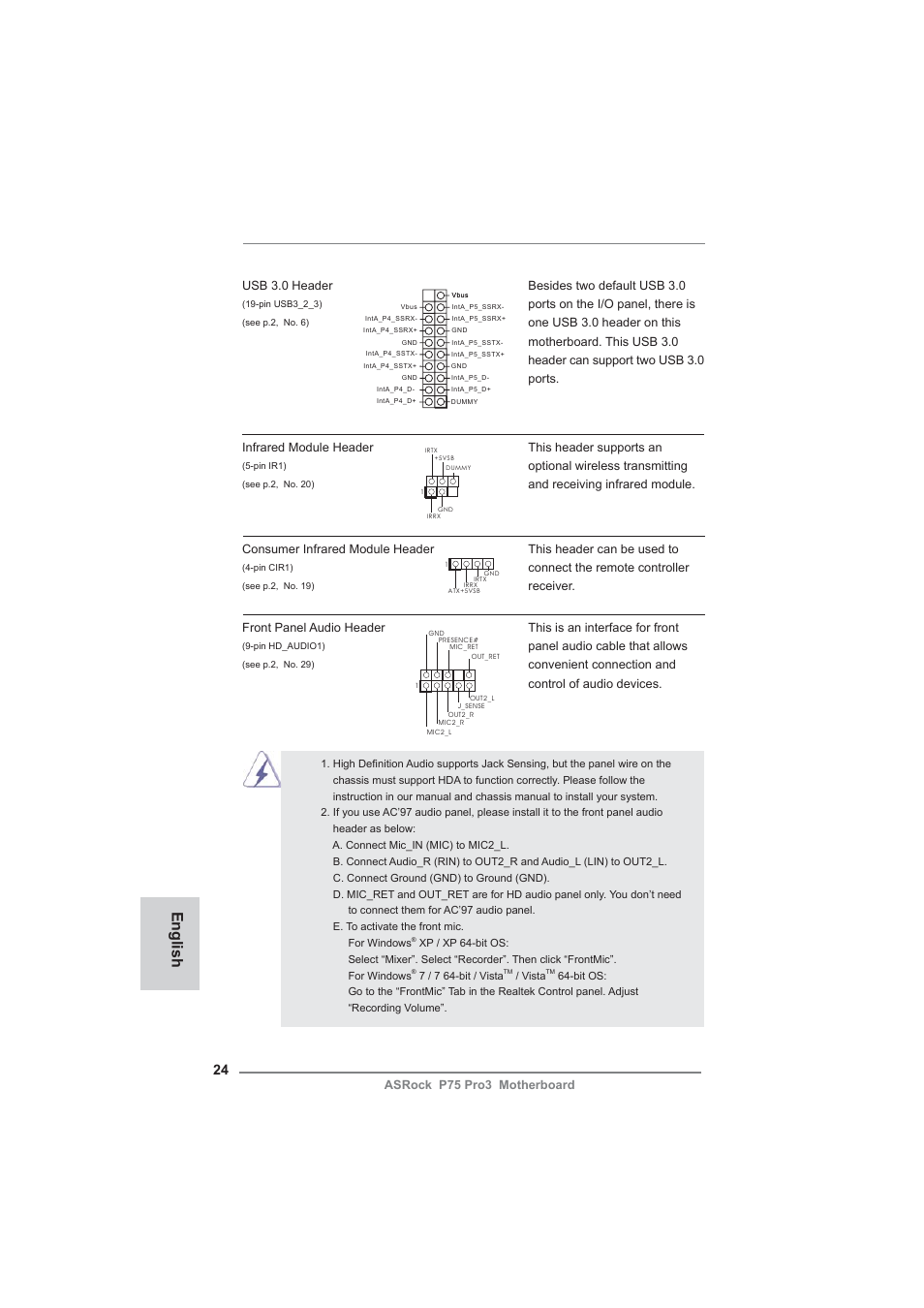 English | ASRock P75 Pro3 User Manual | Page 24 / 151