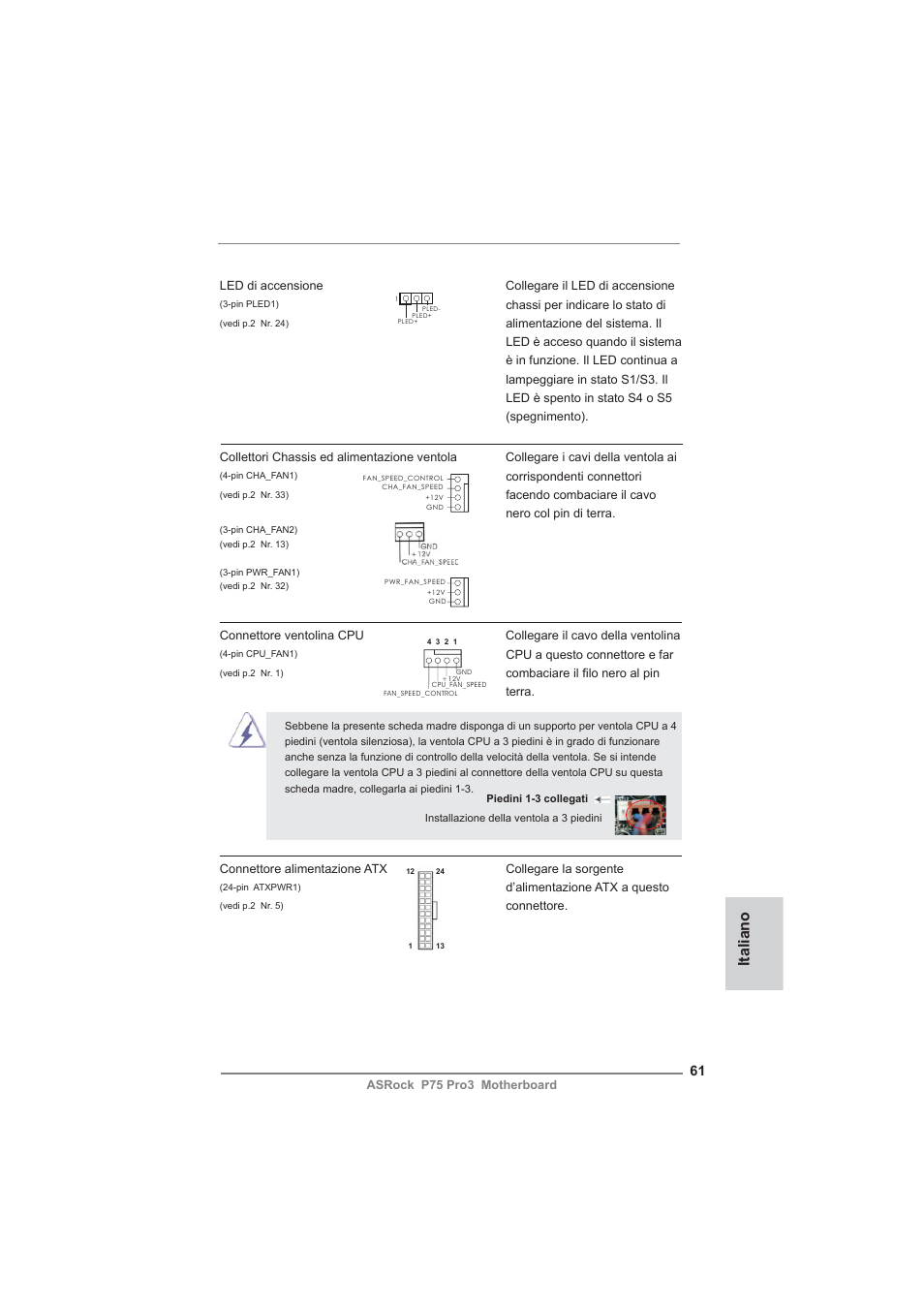 Italiano | ASRock P75 Pro3 User Manual | Page 61 / 151